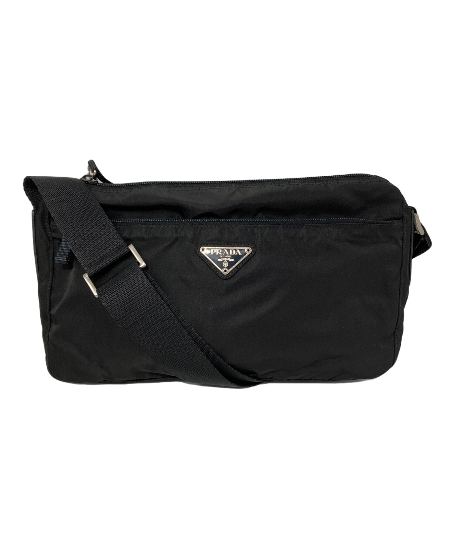 ふ*が様 PRADA プラダ ナイロン ショルダーバッグ【ジャンク】 中古・古着通販】PRADA (プラダ) ナイロンショルダーバッグ ブラック