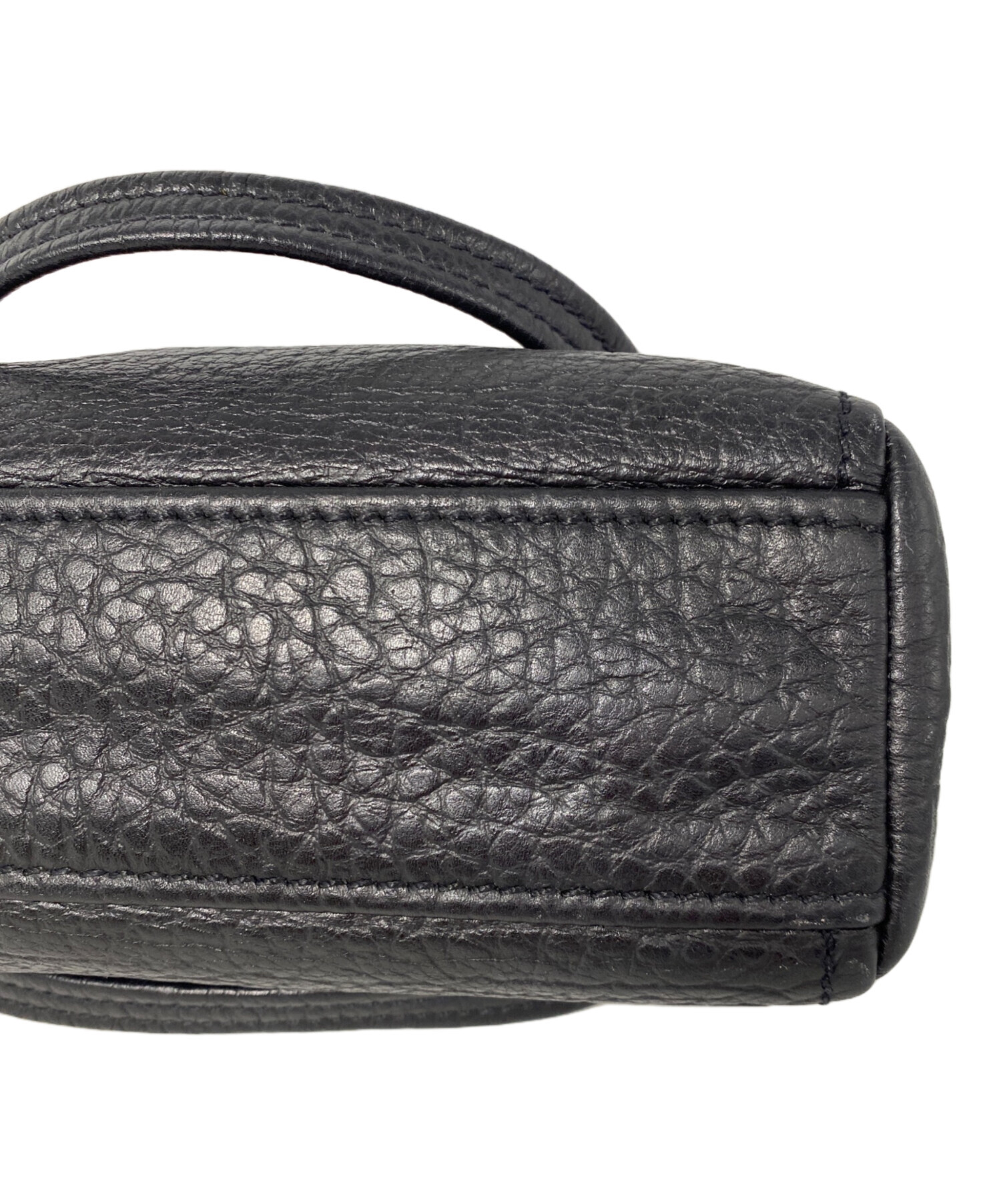 中古・古着通販】PRADA (プラダ) がま口レザートートバッグ ブラック