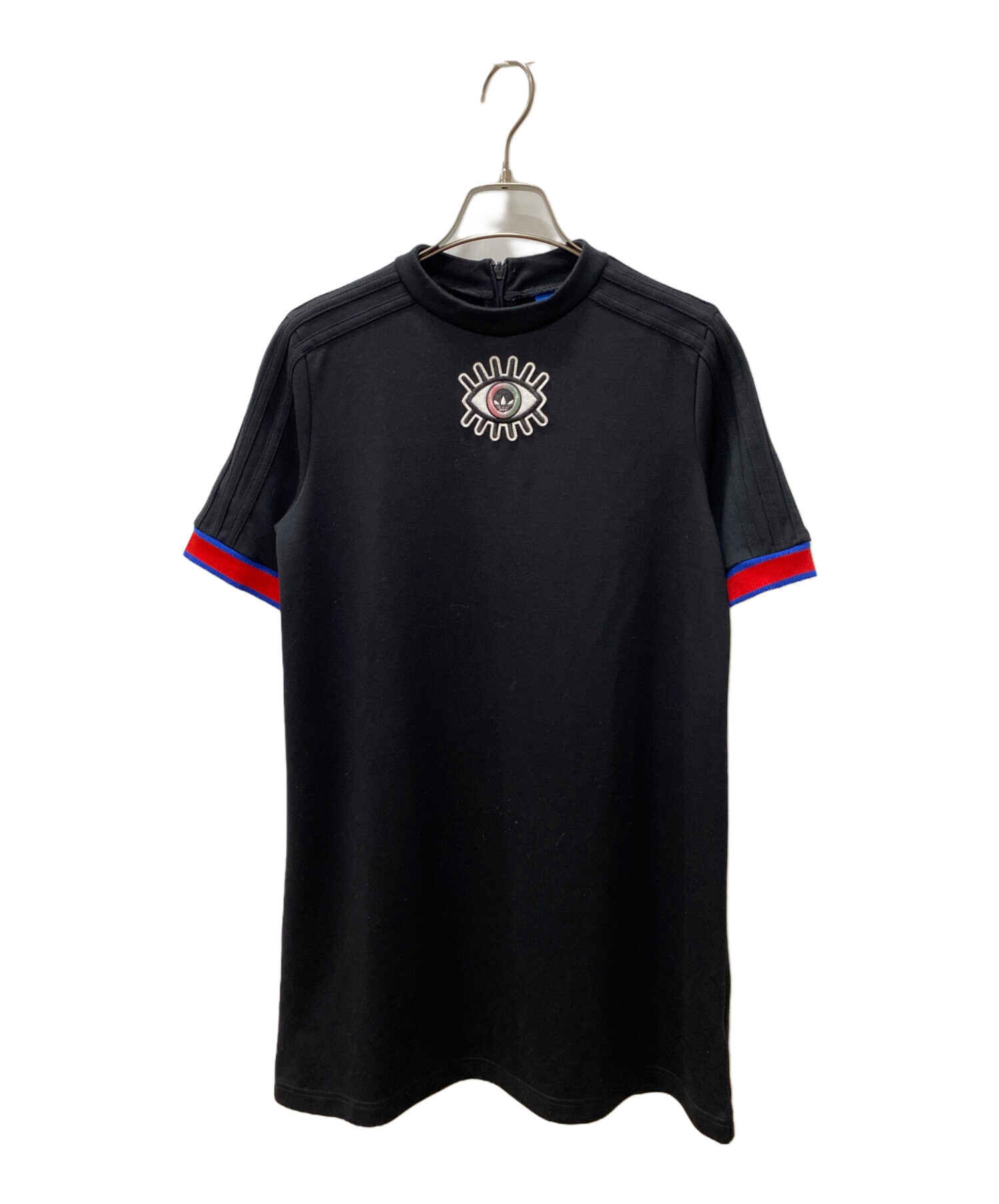 激レア　 アディダス ワンピース ブラック ロング　　半袖 中古・古着通販】adidas (アディダス) 半袖ワンピース ブラック サイズ