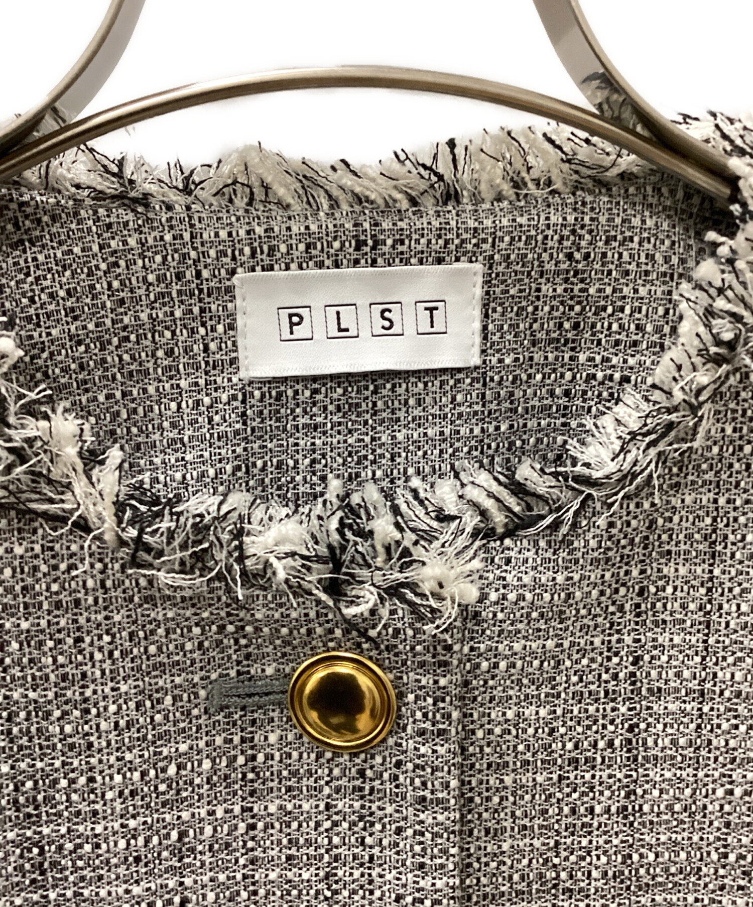 中古・古着通販】PLST (プラステ) ツイードメタルボタンジャケット