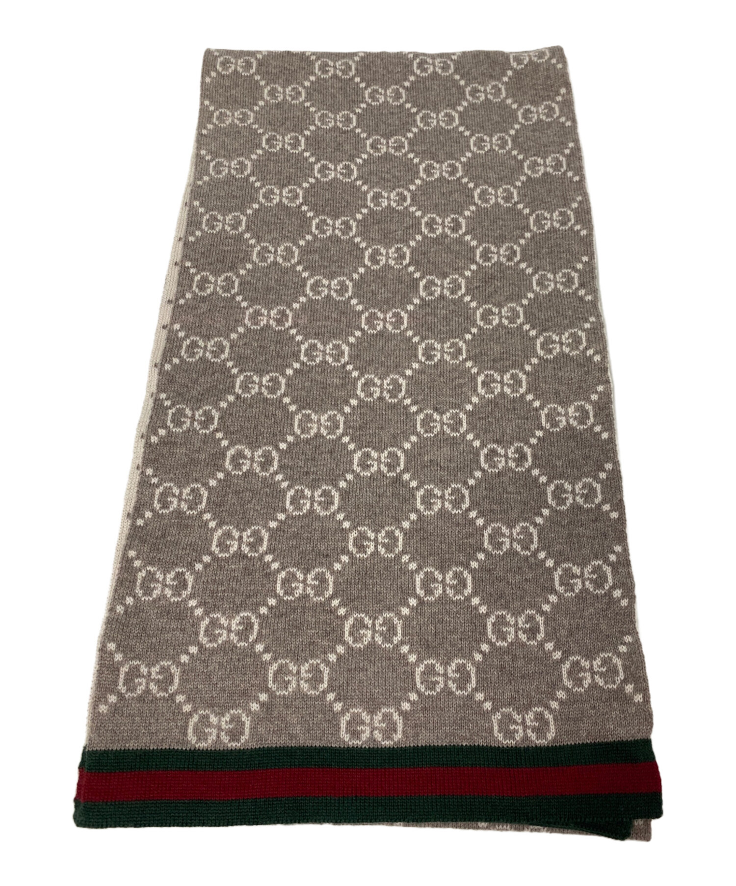 GUCC I グッチ GG パターン ウィンター スカーフ マフラー 中古・古着通販】GUCCI (グッチ) GGパターンウィンタースカーフ