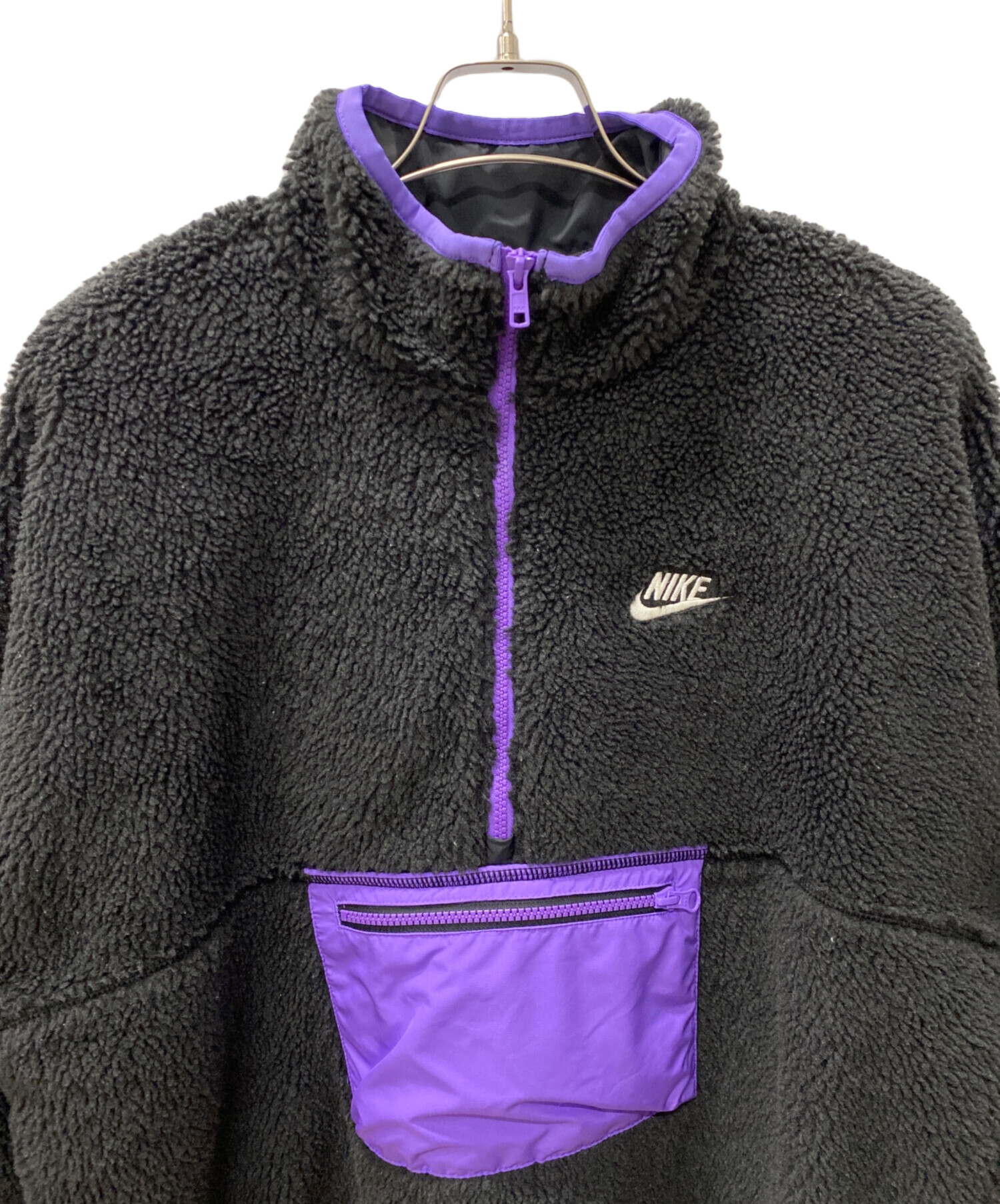 中古・古着通販】NIKE (ナイキ) フリースアノラック パープル×ブラック