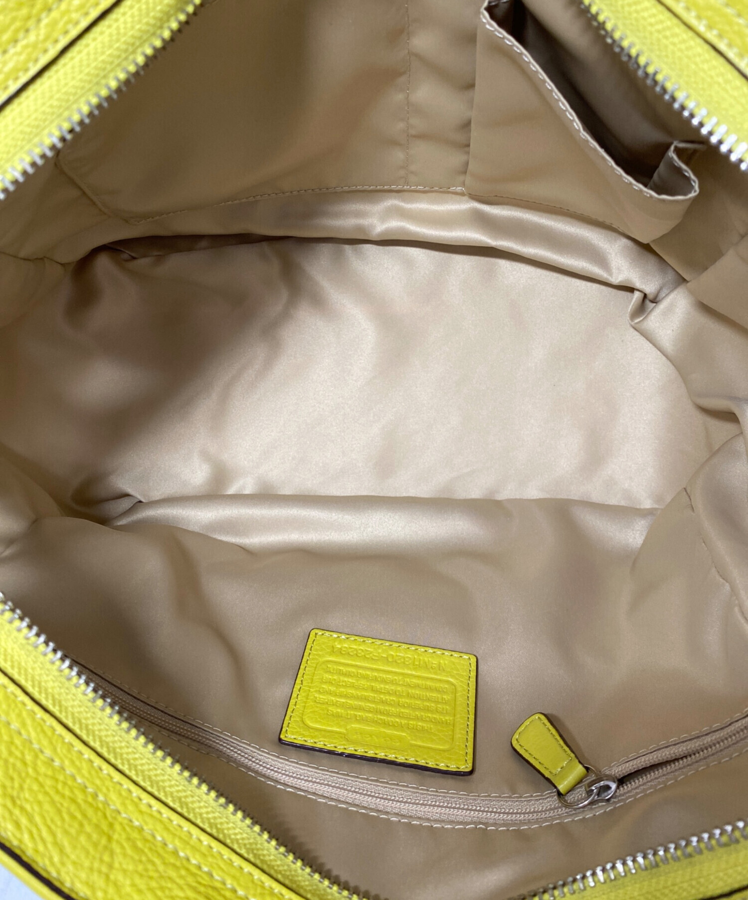 中古・古着通販】COACH (コーチ) レザートートバッグ イエロー