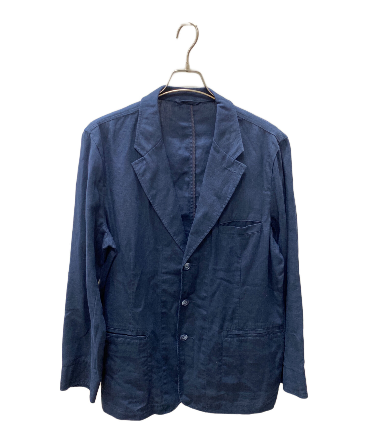 美品 エルエルビーン リネン100% テーラードジャケット ゆったり ネイビー 中古・古着通販】L.L.Bean (エルエルビーン) テーラードジャケット