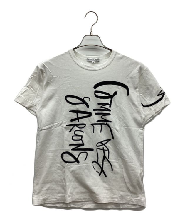COMME des GARCONS ロゴTシャツ ホワイト Sサイズ　落書き 中古・古着通販】COMME des GARCONS (コムデギャルソン) プリントロゴT