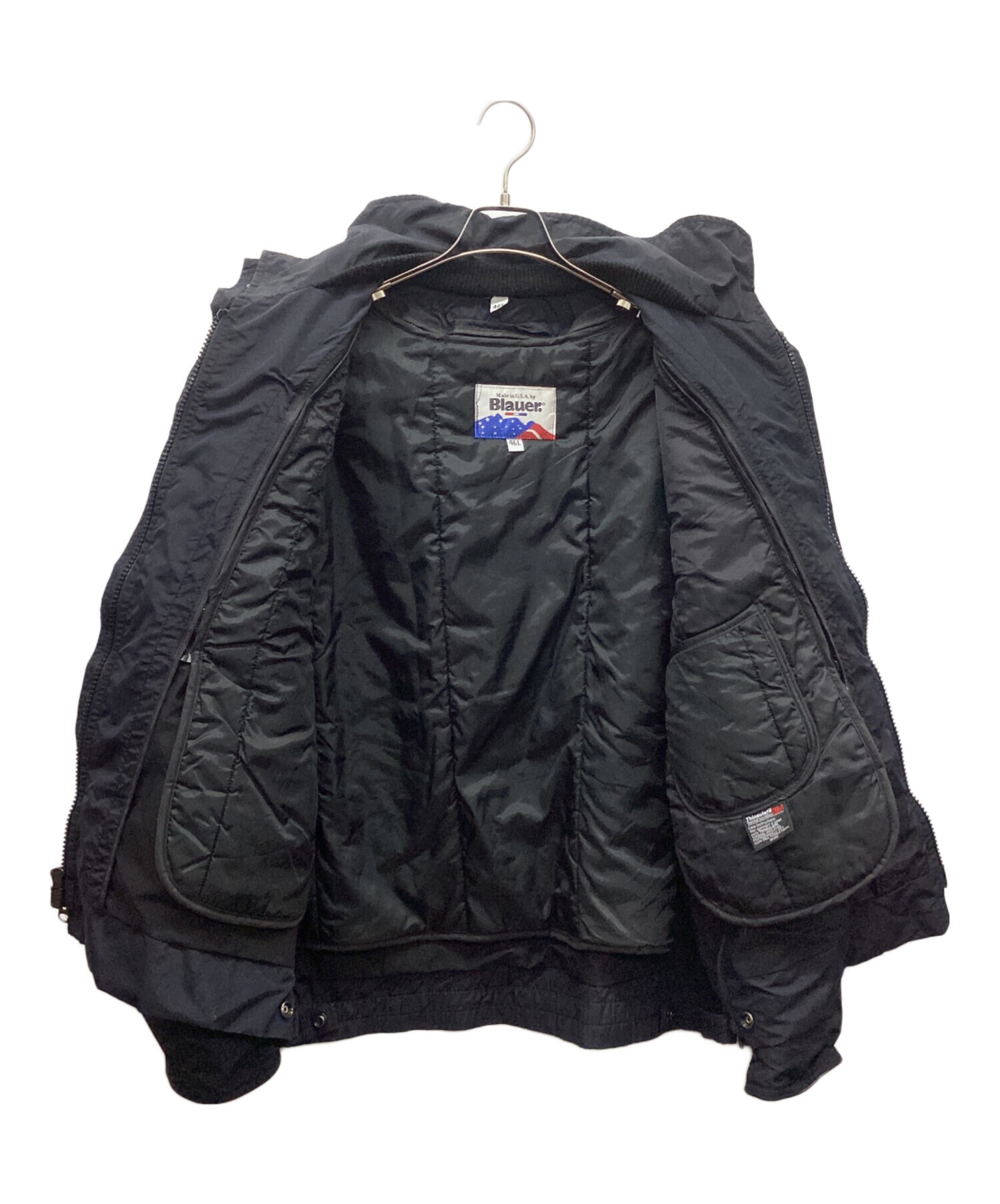 ブラウアー Blauer ウール ガウンコート ジャケット ネイビー