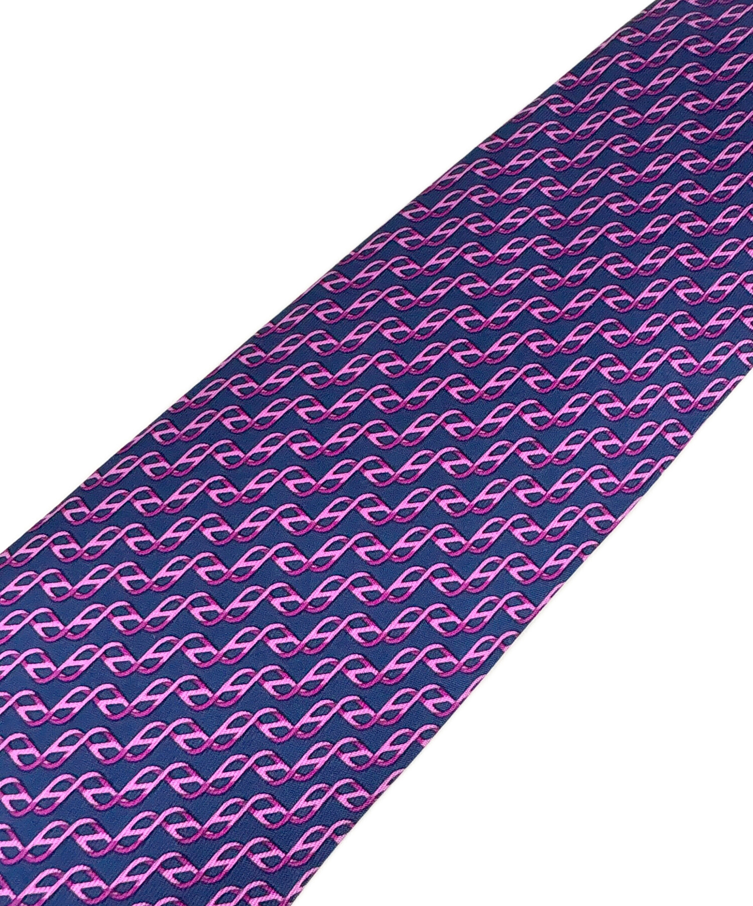 【新品未使用】HERMES ネクタイ タグ付き 幾何学模様 パターン パープル 中古・古着通販】HERMES (エルメス) ネクタイ パープル サイズ:free