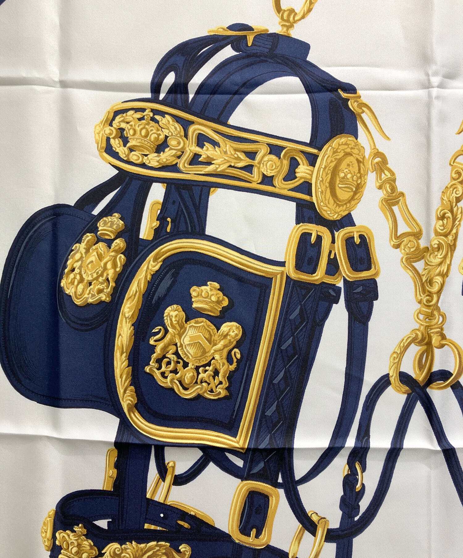 中古・古着通販】HERMES (エルメス) シルクスカーフ ネイビー