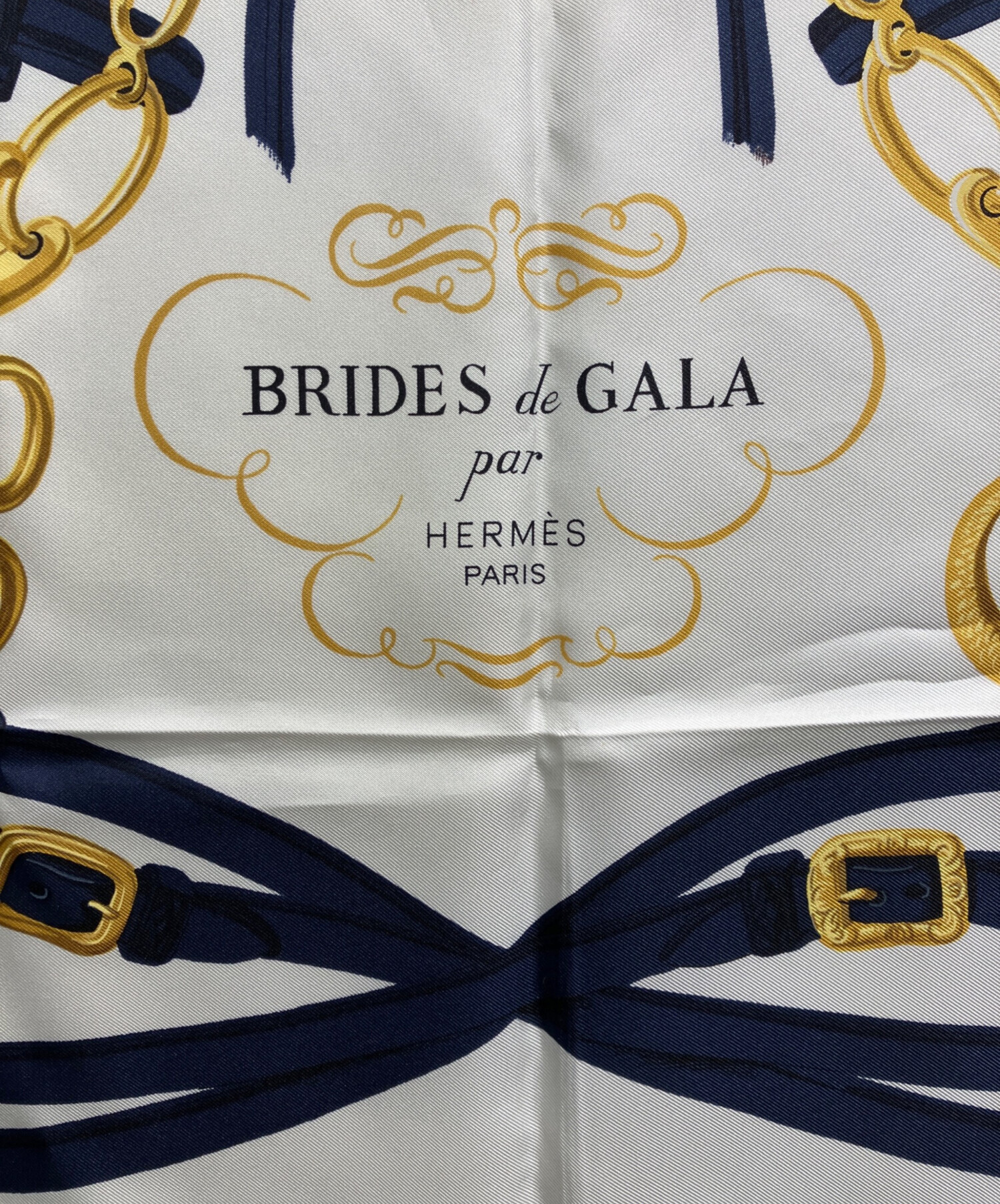 中古・古着通販】HERMES (エルメス) シルクスカーフ ネイビー