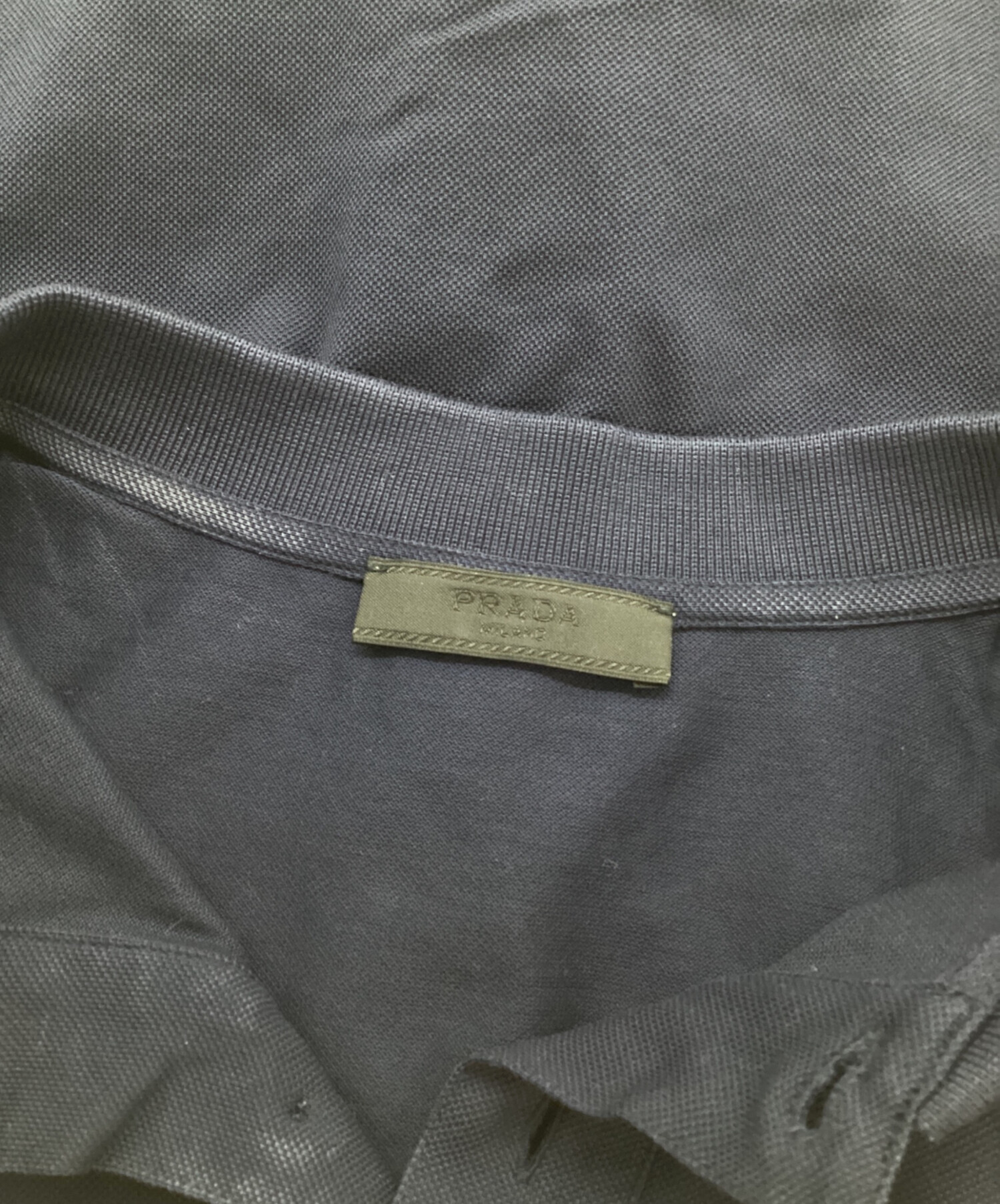 中古・古着通販】PRADA (プラダ) 半袖ポロシャツ ネイビー サイズ:M
