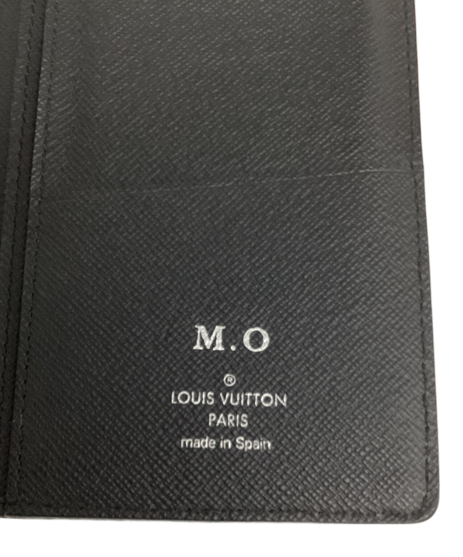 LOUIS VUITTON ブラック 長財布イニシャル有り（M.O）