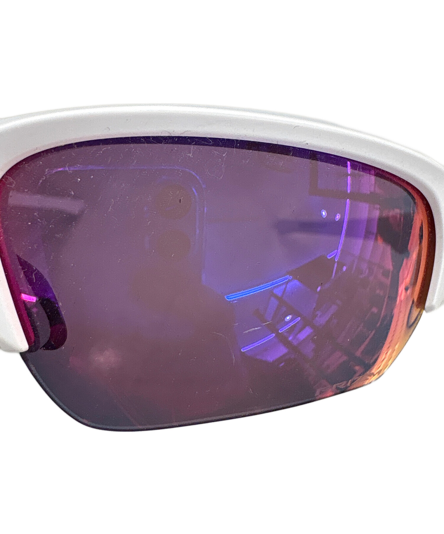 OAKLEY スポーツサングラス ホワイト/パープル 中古・古着通販】OAKLEY (オークリー) サングラス ホワイト サイズ:09