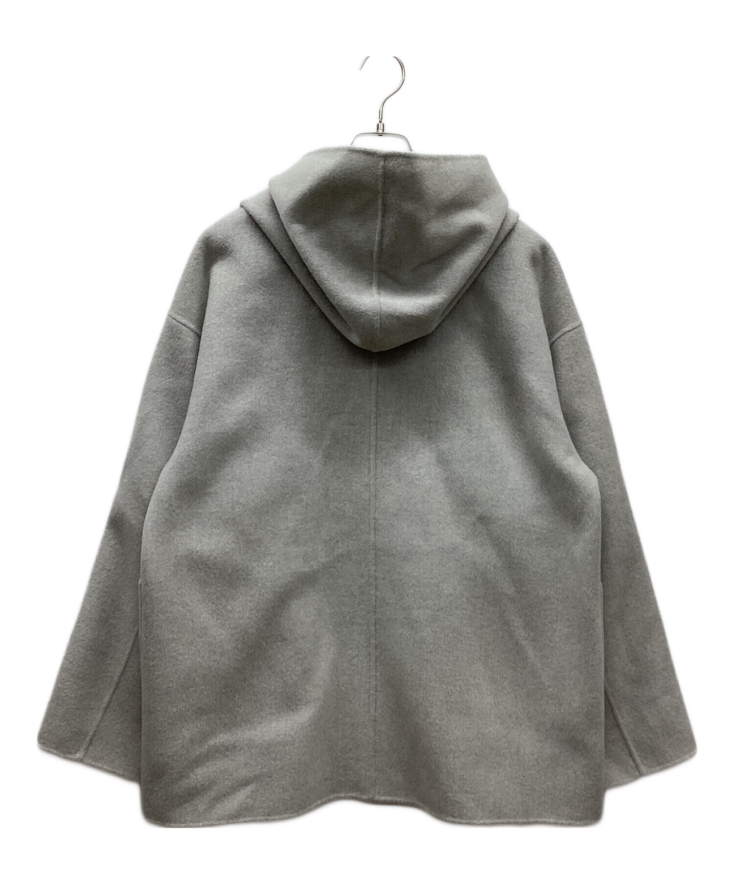 GALERIE VIE ウールダブルフェイスフーデッドコートグレーS