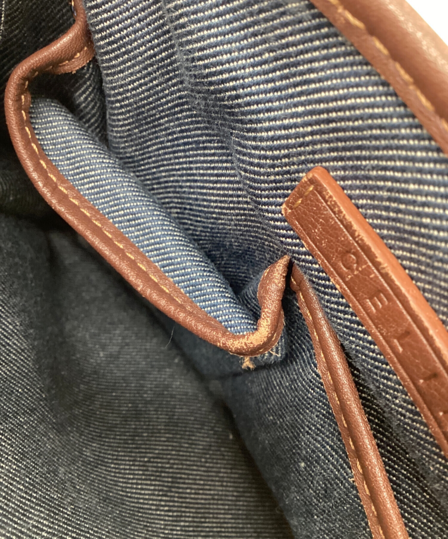 中古・古着通販】CELINE (セリーヌ) デニムハンドバッグ ブルー