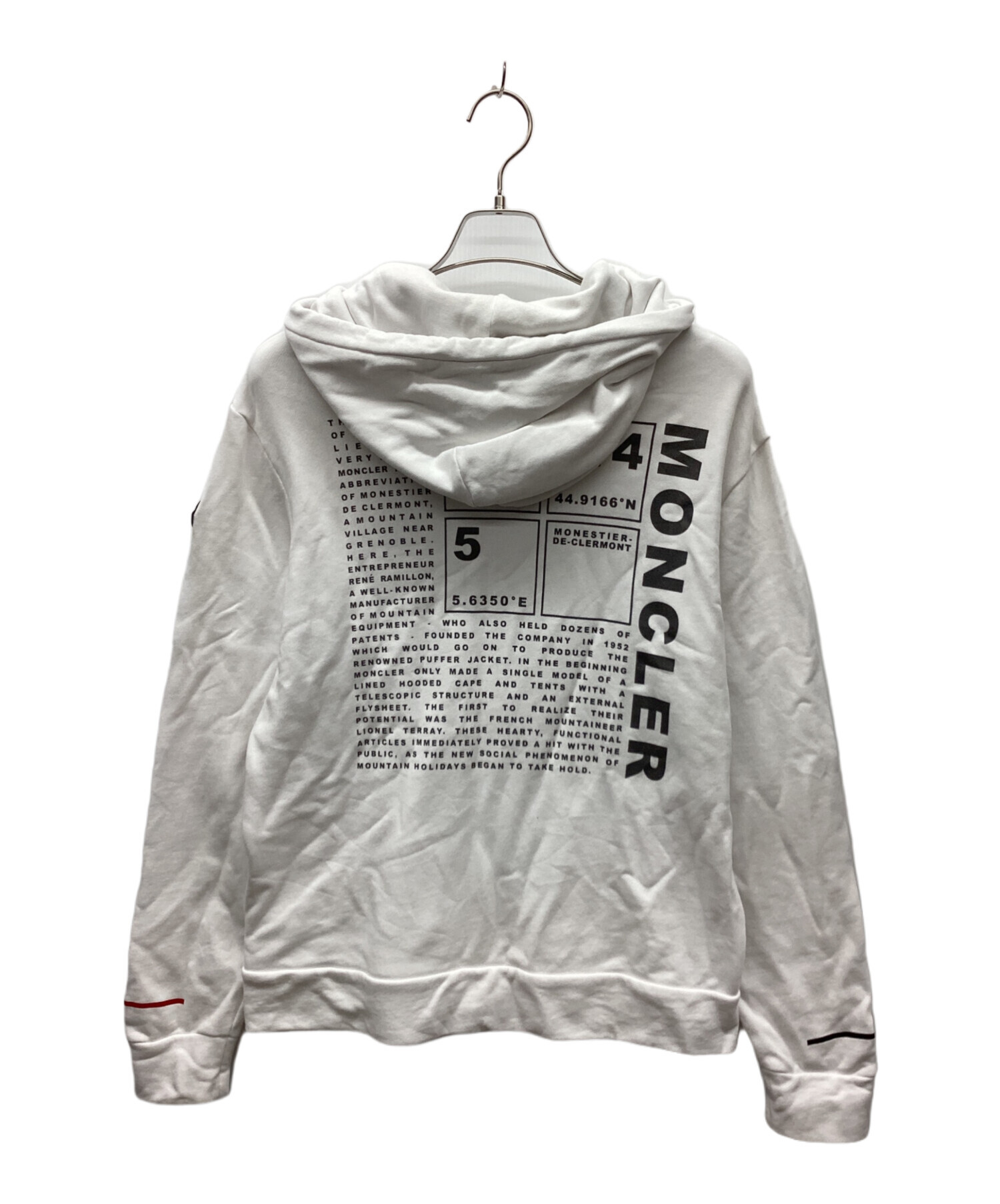 中古・古着通販】MONCLER (モンクレール) パーカー ホワイト サイズ:M 