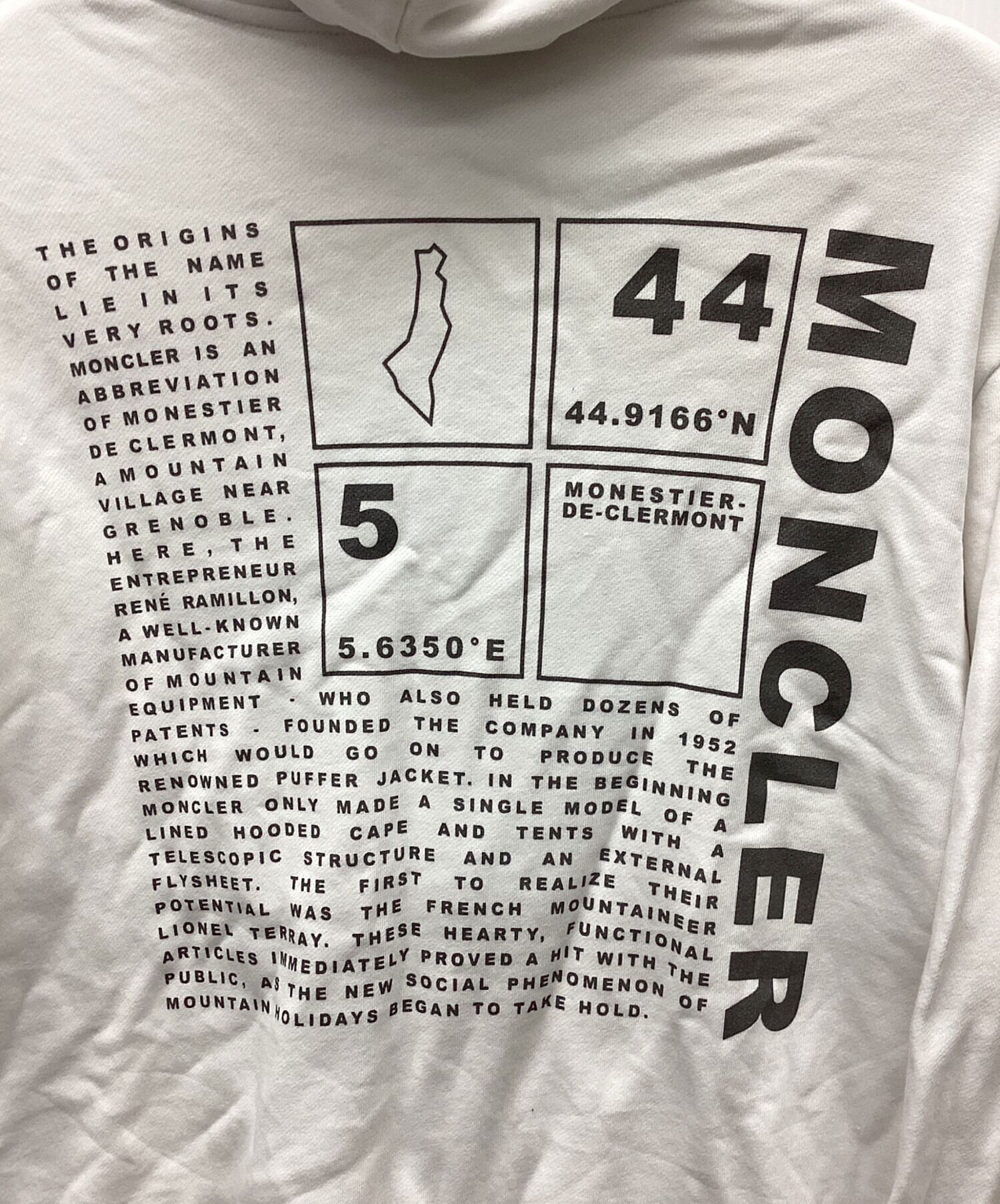 新品未使用‼︎ モンクレール　パーカー 中古・古着通販】MONCLER (モンクレール) パーカー ホワイト サイズ:M