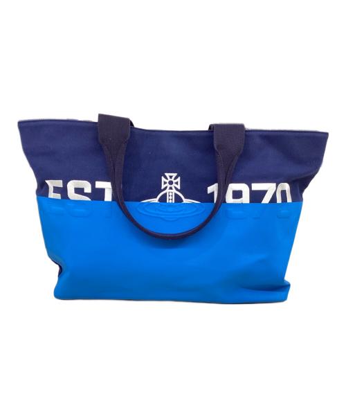 ヴィヴィアンウエストウッド トートバッグ キャンバス レザー オーブ 青 中古・古着通販】Vivienne Westwood (ヴィヴィアンウエストウッド