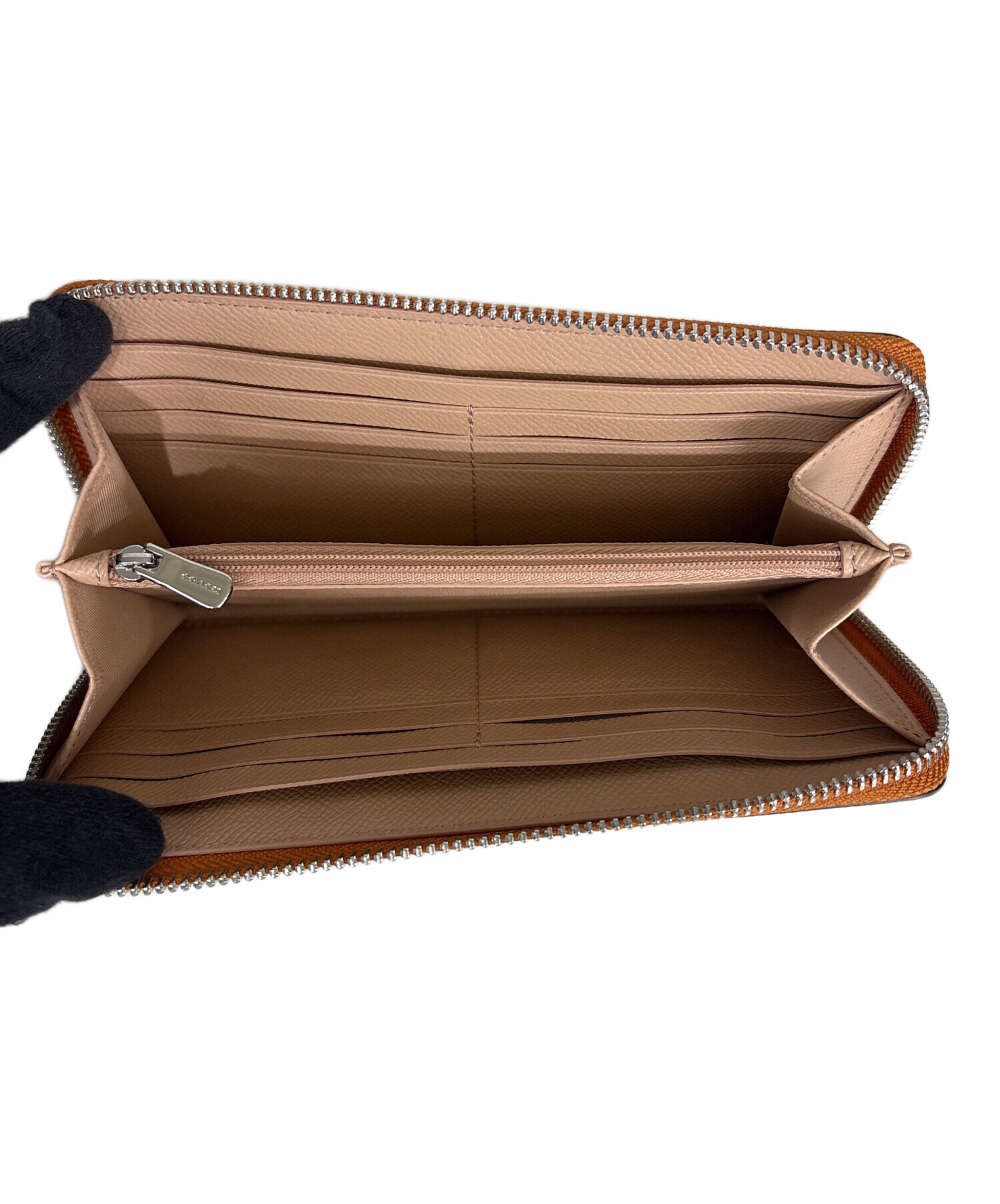 中古・古着通販】COACH (コーチ) ラウンドファスナー長財布 オレンジ