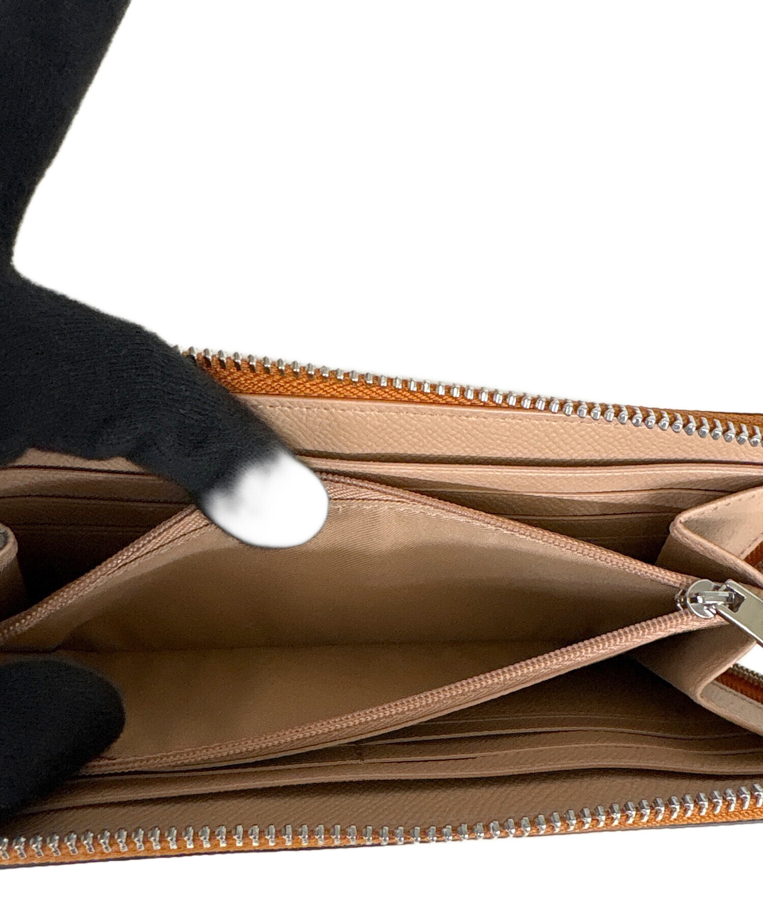 中古・古着通販】COACH (コーチ) ラウンドファスナー長財布 オレンジ