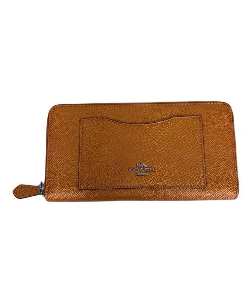 中古・古着通販】COACH (コーチ) ラウンドファスナー長財布 オレンジ