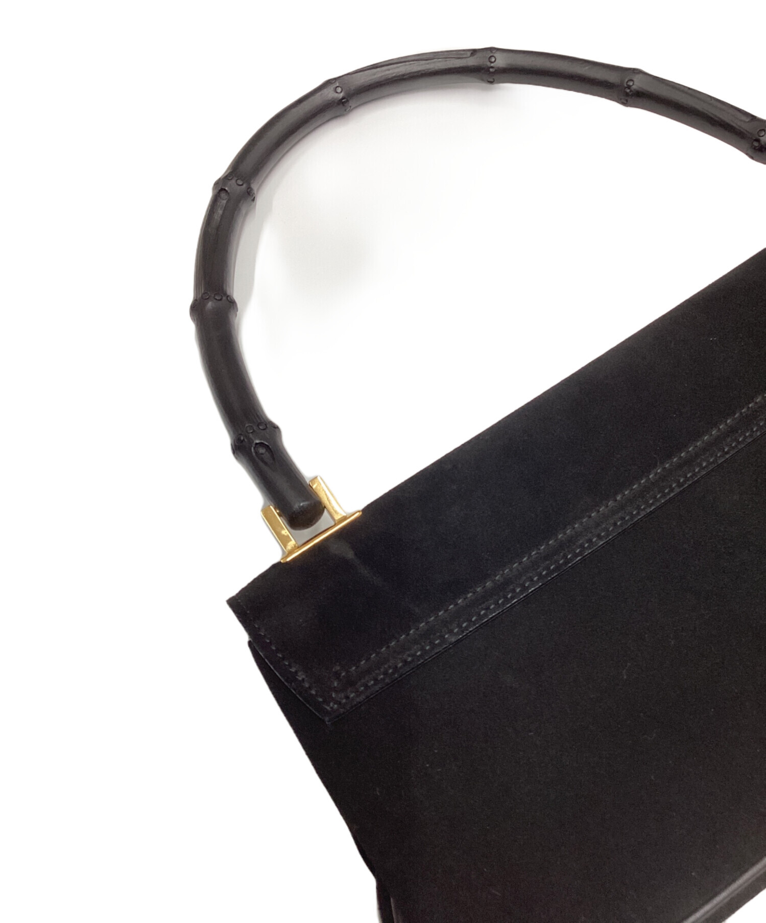 中古・古着通販】GUCCI (グッチ) バンブースウェードハンドバッグ 