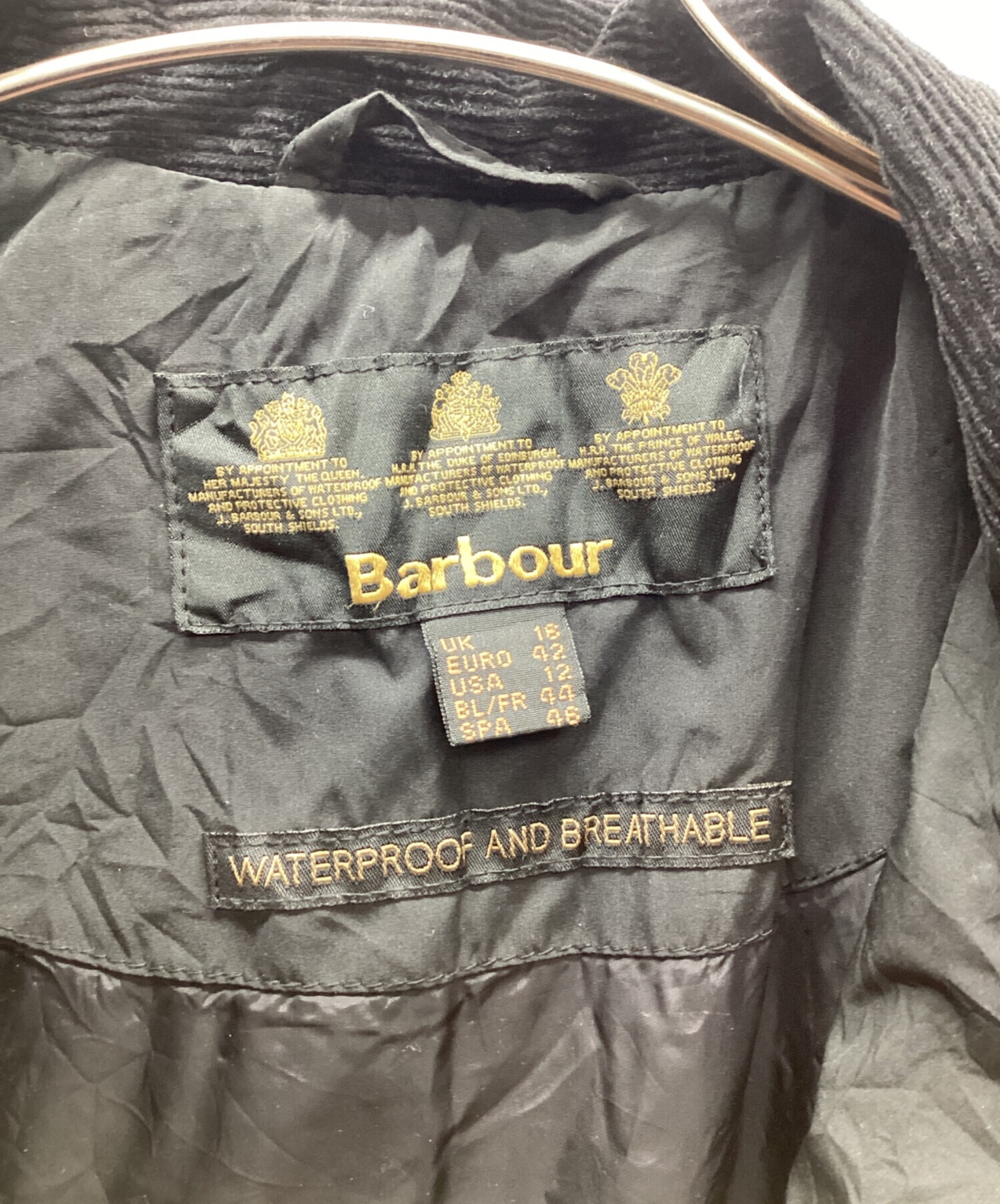 中古・古着通販】Barbour (バブアー) ジップアップジャケット ブラック 