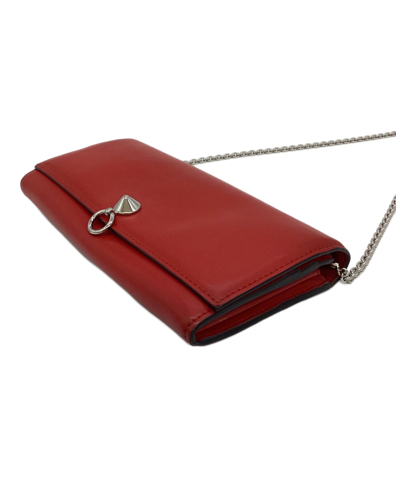 中古・古着通販】FENDI (フェンディ) チェーン付き長財布 レッド