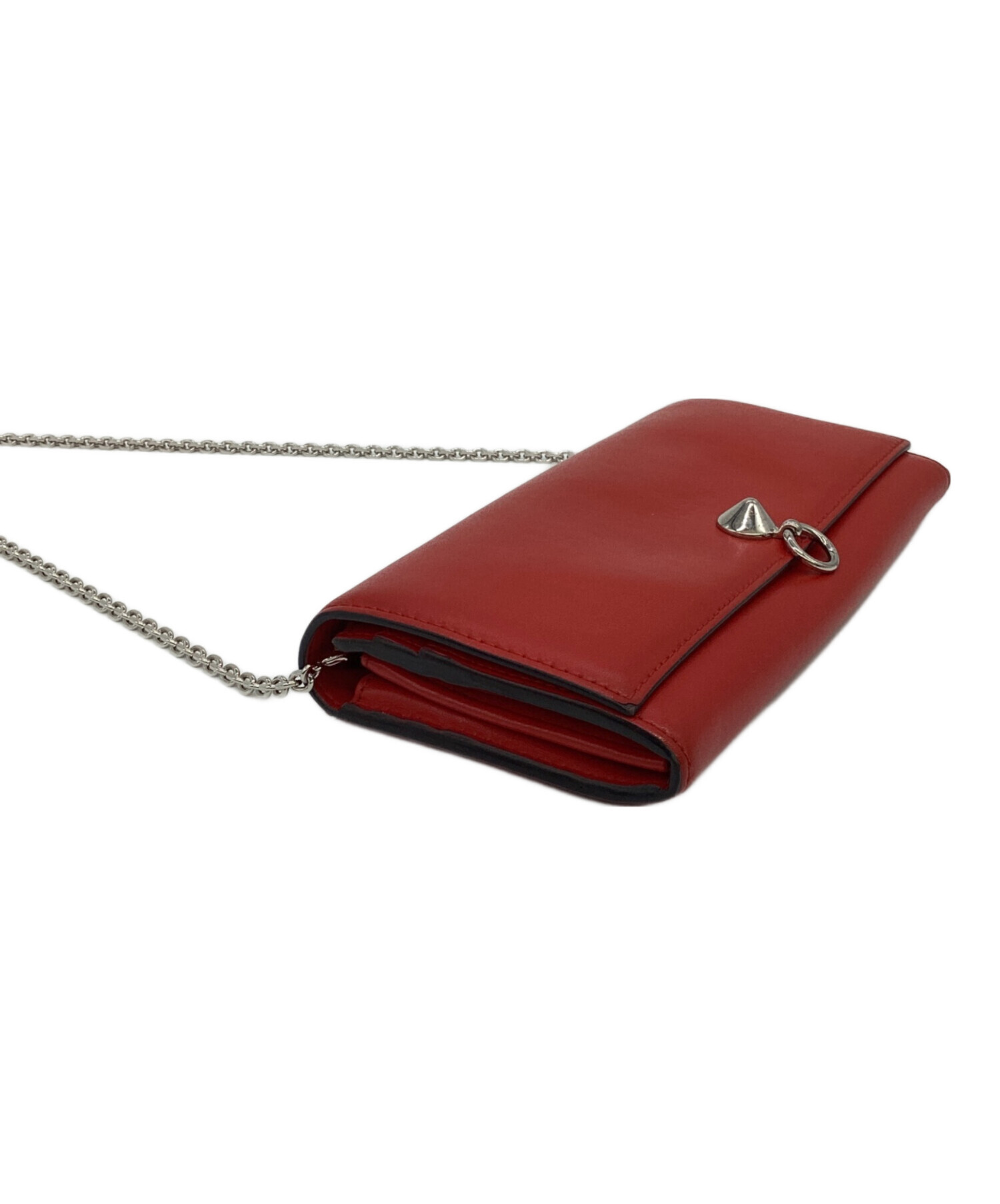 中古・古着通販】FENDI (フェンディ) チェーン付き長財布 レッド
