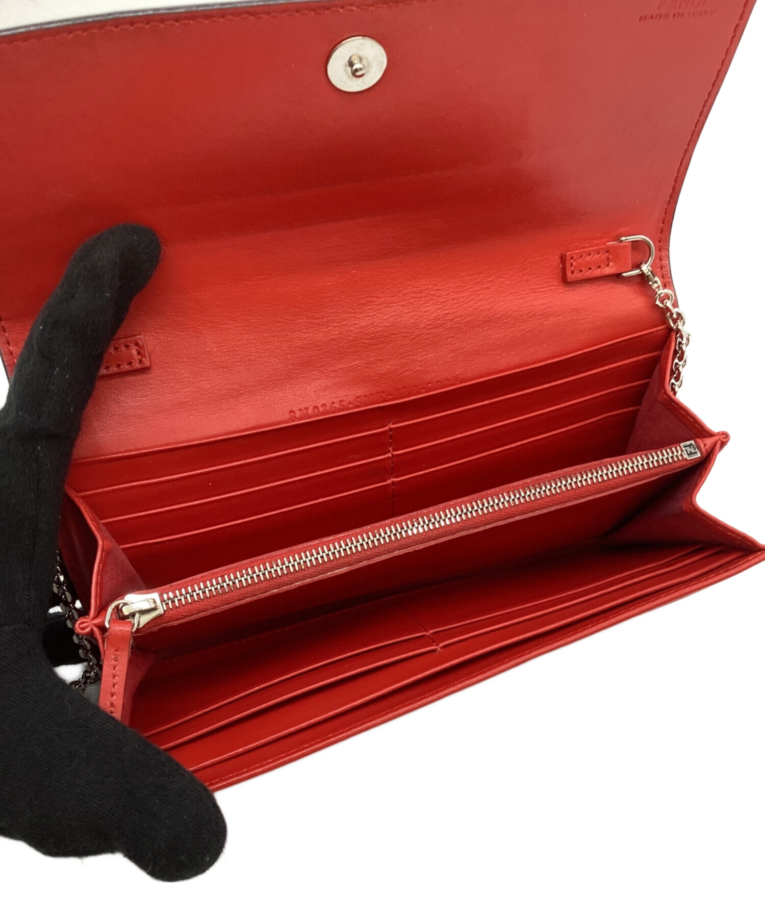 新品 フェンディ FENDI 3つ折り財布 フェンディ ウェイ レッド系 朱色 FENDI（フェンディ） 並行輸入 3つ折り財布 FENDI FFダイヤモンド