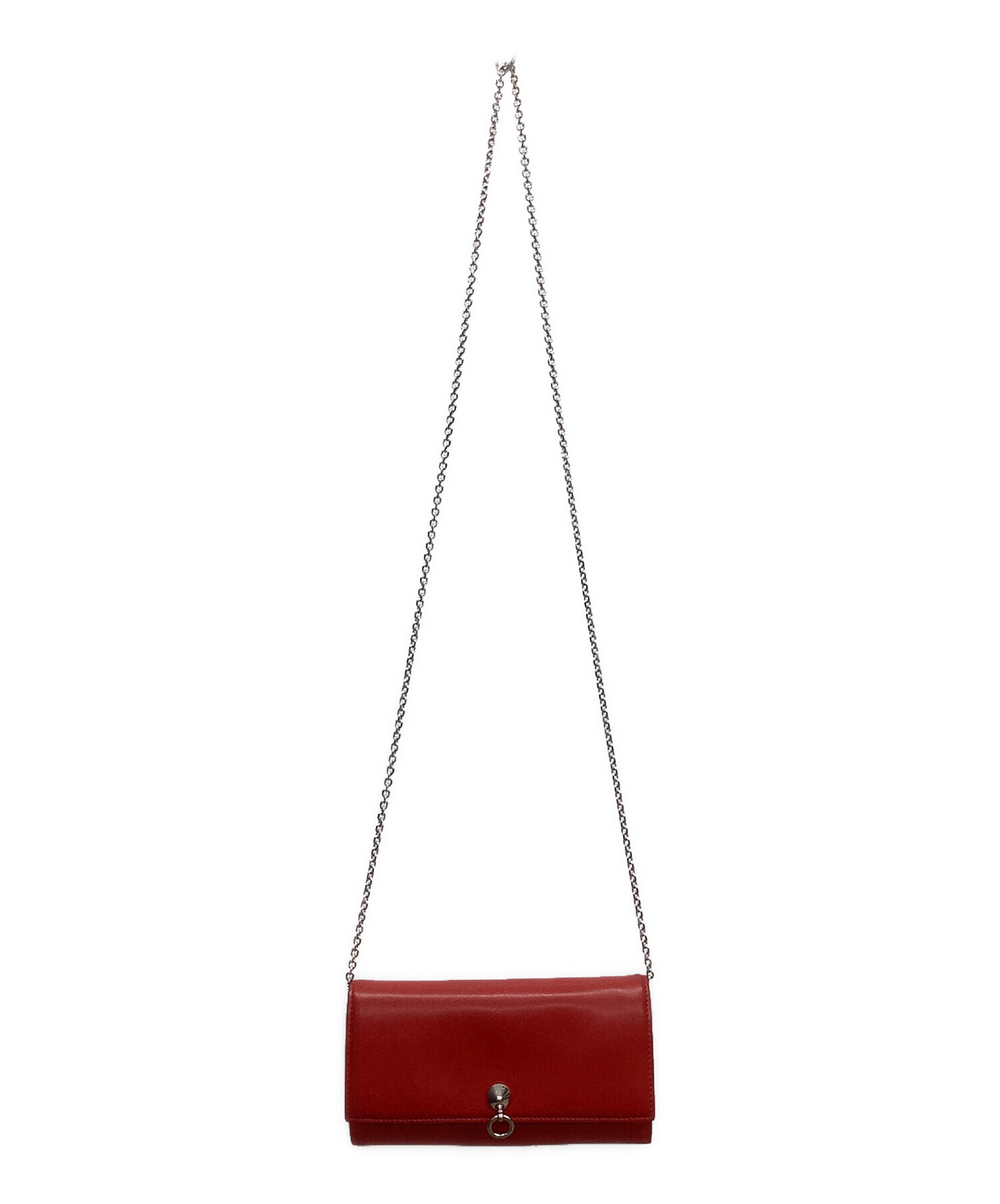 中古・古着通販】FENDI (フェンディ) チェーン付き長財布 レッド