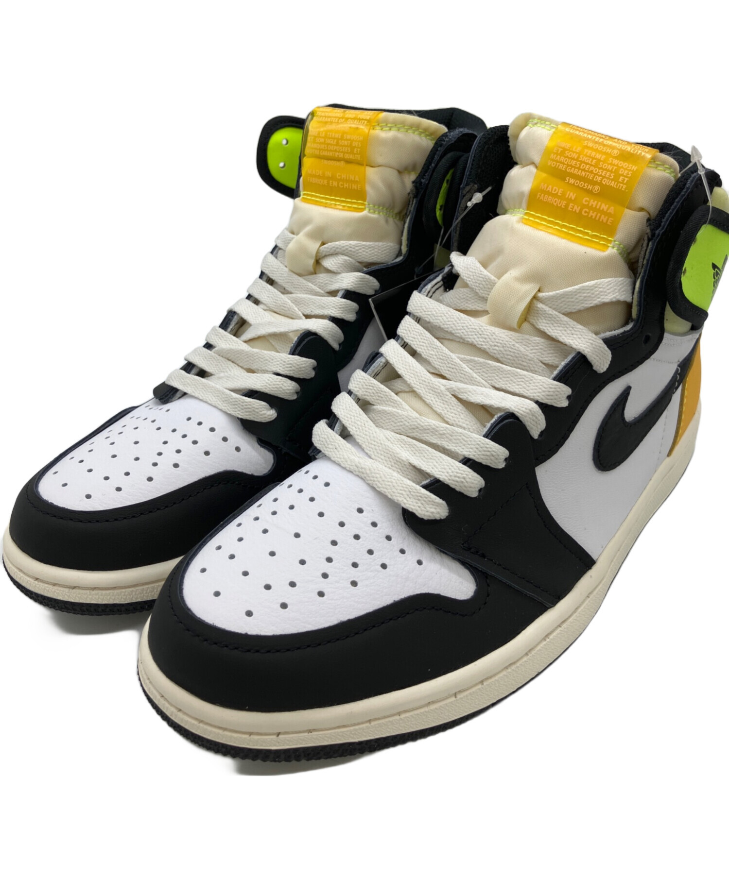 ナイキ ハイカット スニーカー ホワイト/イエロー/ブラック 中古・古着通販】NIKE (ナイキ) ハイカットスニーカー ホワイト