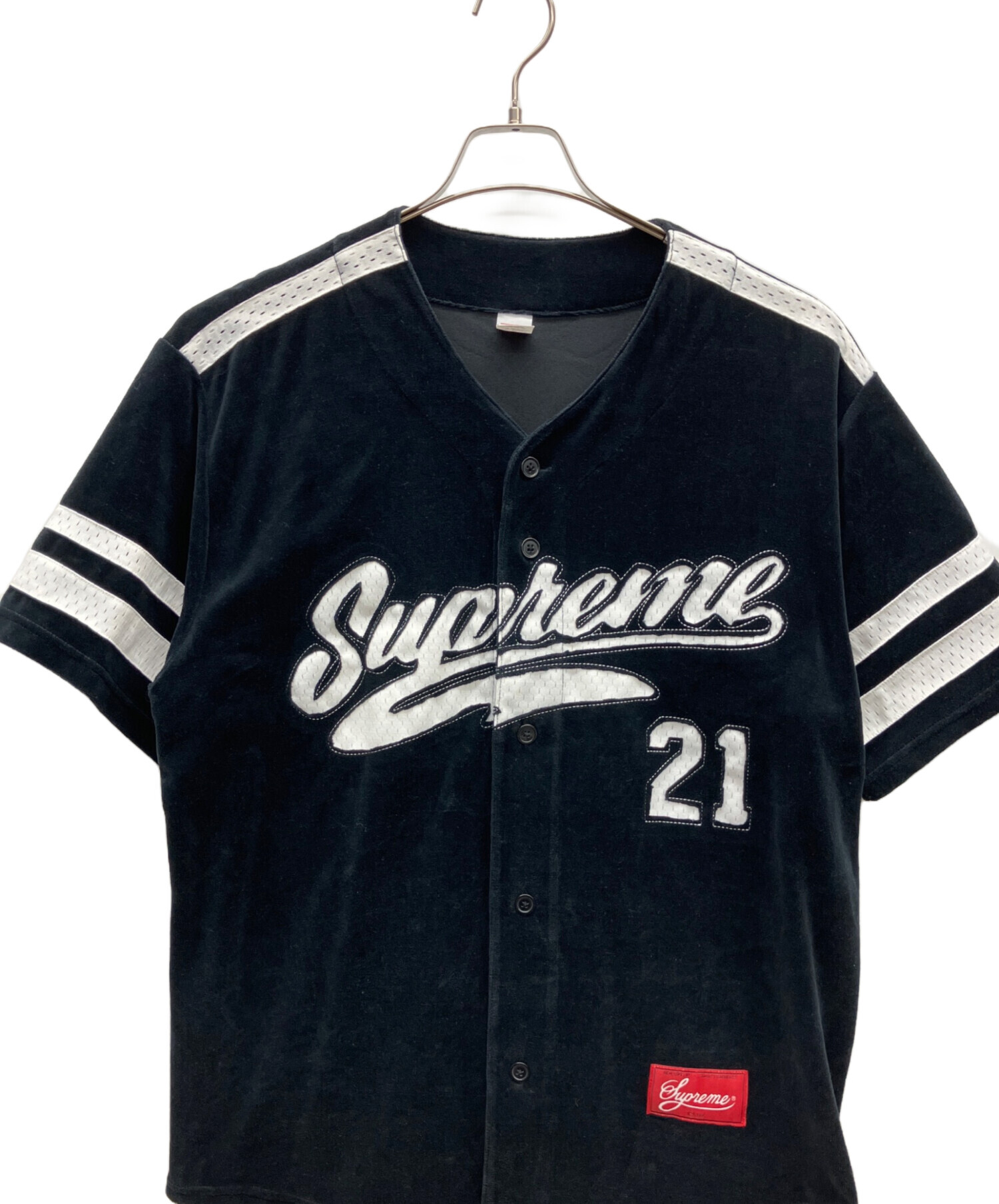 シュプリーム　ベースボールシャツ　ベロア 中古・古着通販】SUPREME (シュプリーム) ベロアベースボールシャツ