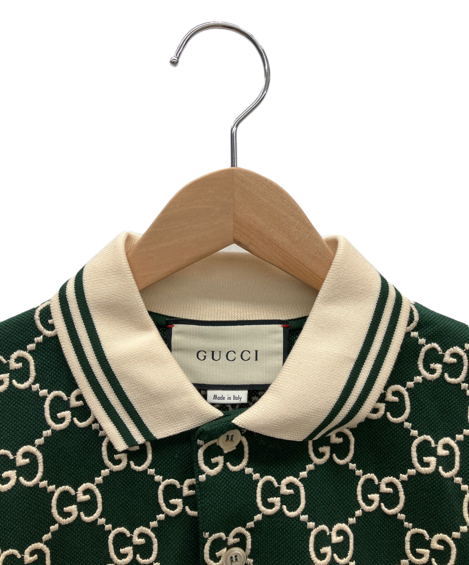 中古・古着通販】GUCCI (グッチ) ポロシャツ グリーン サイズ:L