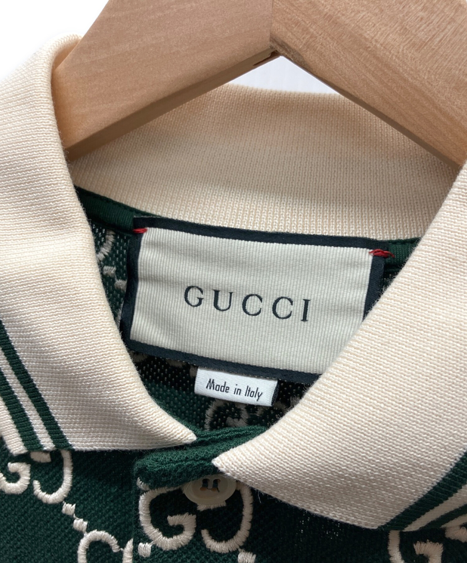 中古・古着通販】GUCCI (グッチ) ポロシャツ グリーン サイズ:L