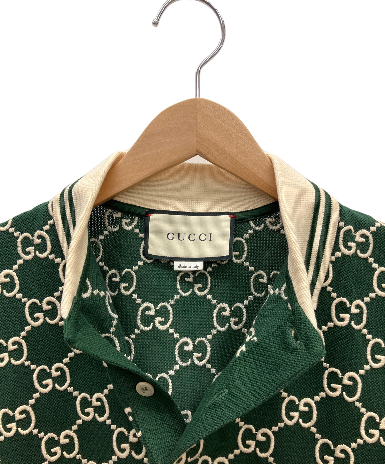 中古・古着通販】GUCCI (グッチ) ポロシャツ グリーン サイズ:L