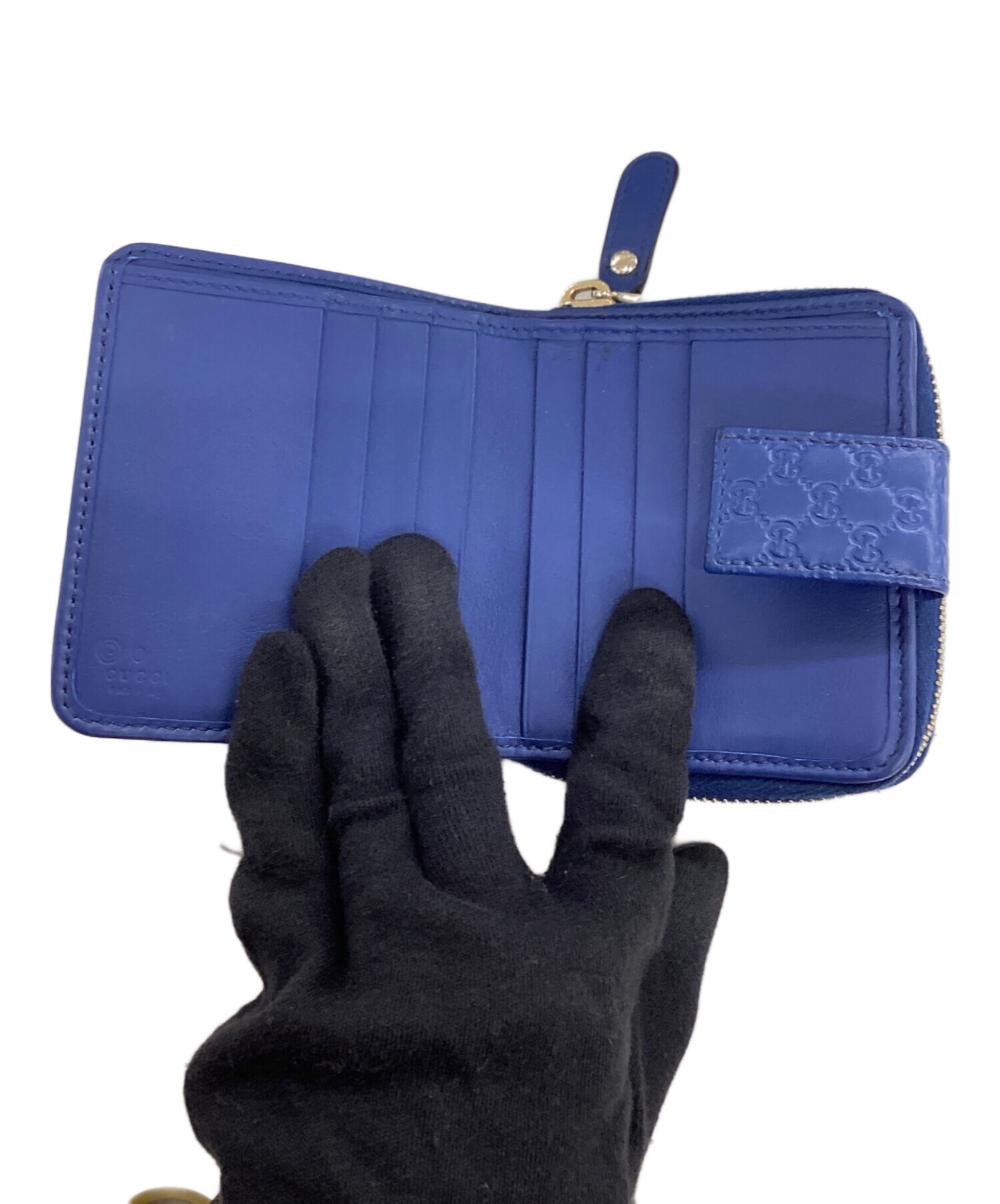 中古・古着通販】GUCCI (グッチ) 2つ折り財布 ブルー｜ブランド・古着