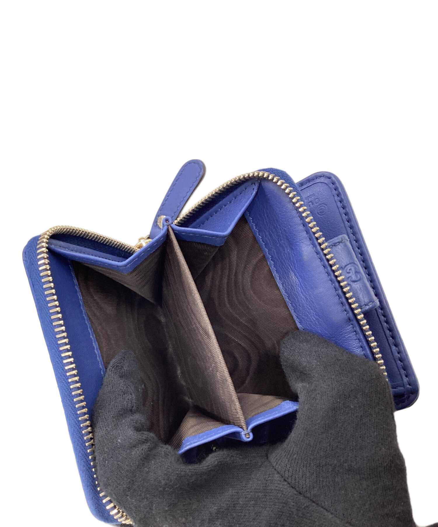 中古・古着通販】GUCCI (グッチ) 2つ折り財布 ブルー｜ブランド・古着