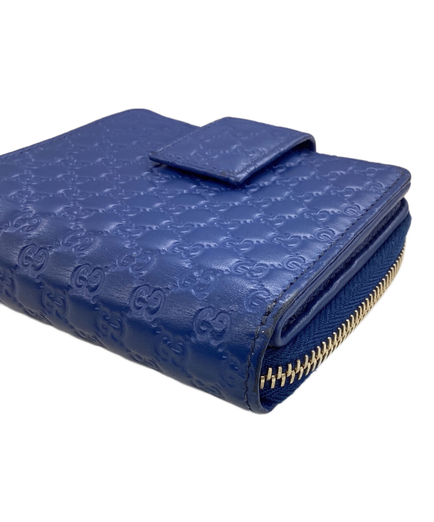 中古・古着通販】GUCCI (グッチ) 2つ折り財布 ブルー｜ブランド・古着