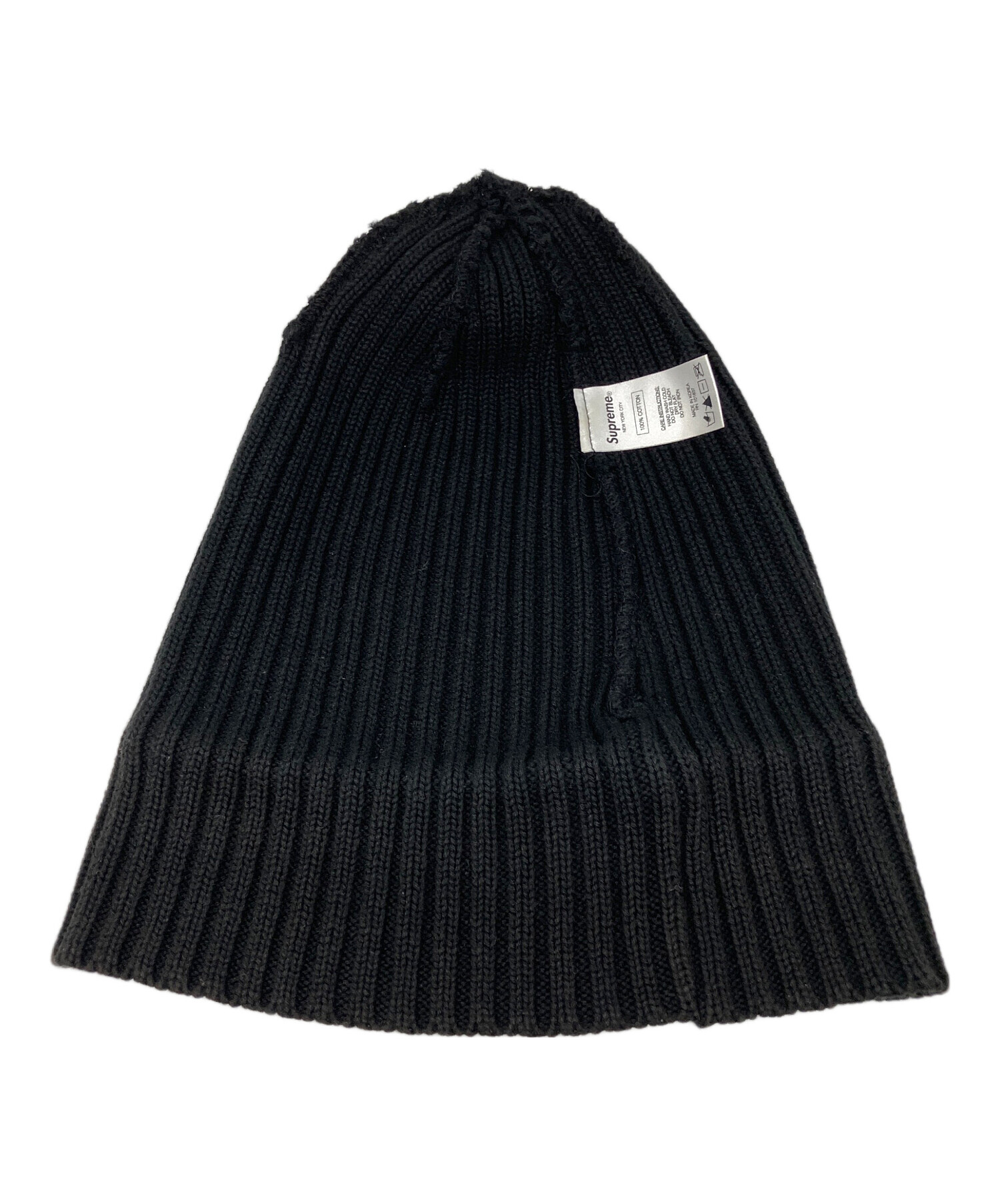 Supreme(シュプリーム)ニット帽ブラック 中古・古着通販】SUPREME (シュプリーム) ニット帽 ブラック｜ブランド