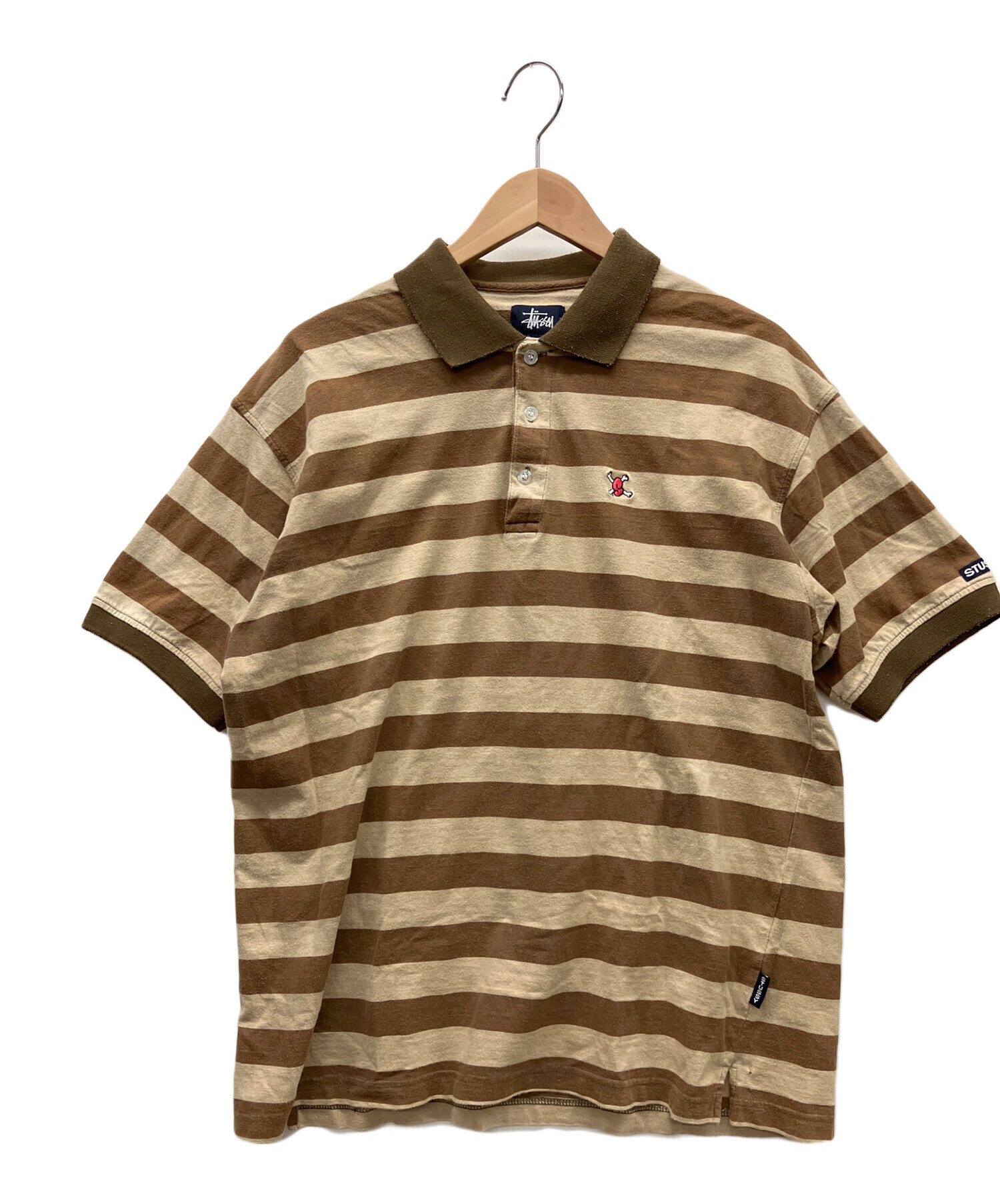 中古・古着通販】stussy (ステューシー) ポロシャツ ブラウン サイズ 
