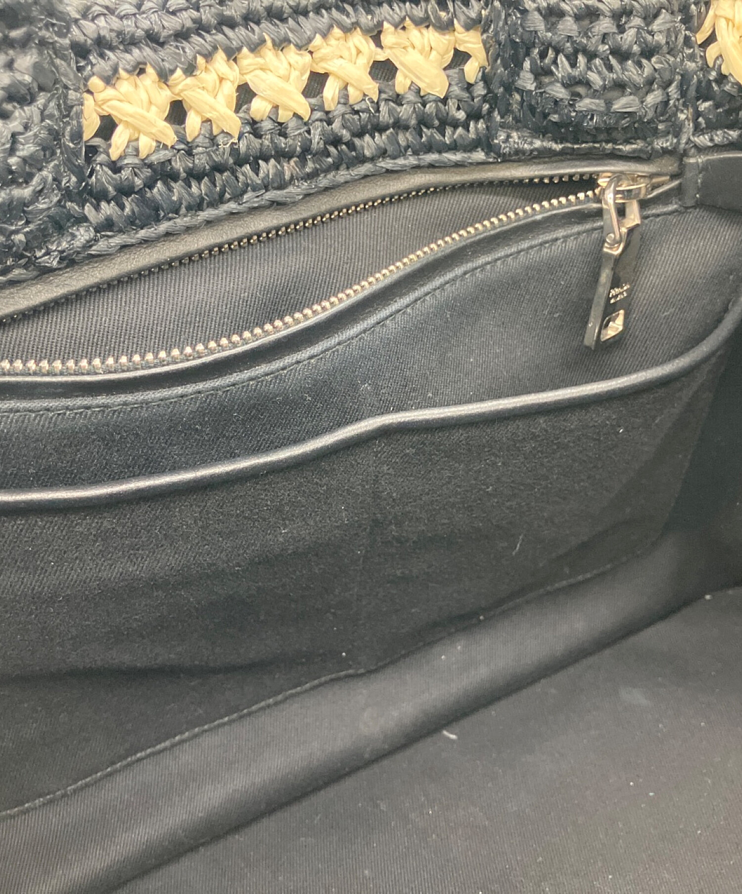 中古・古着通販】PRADA (プラダ) ラフィア2WAYバッグ ブラック
