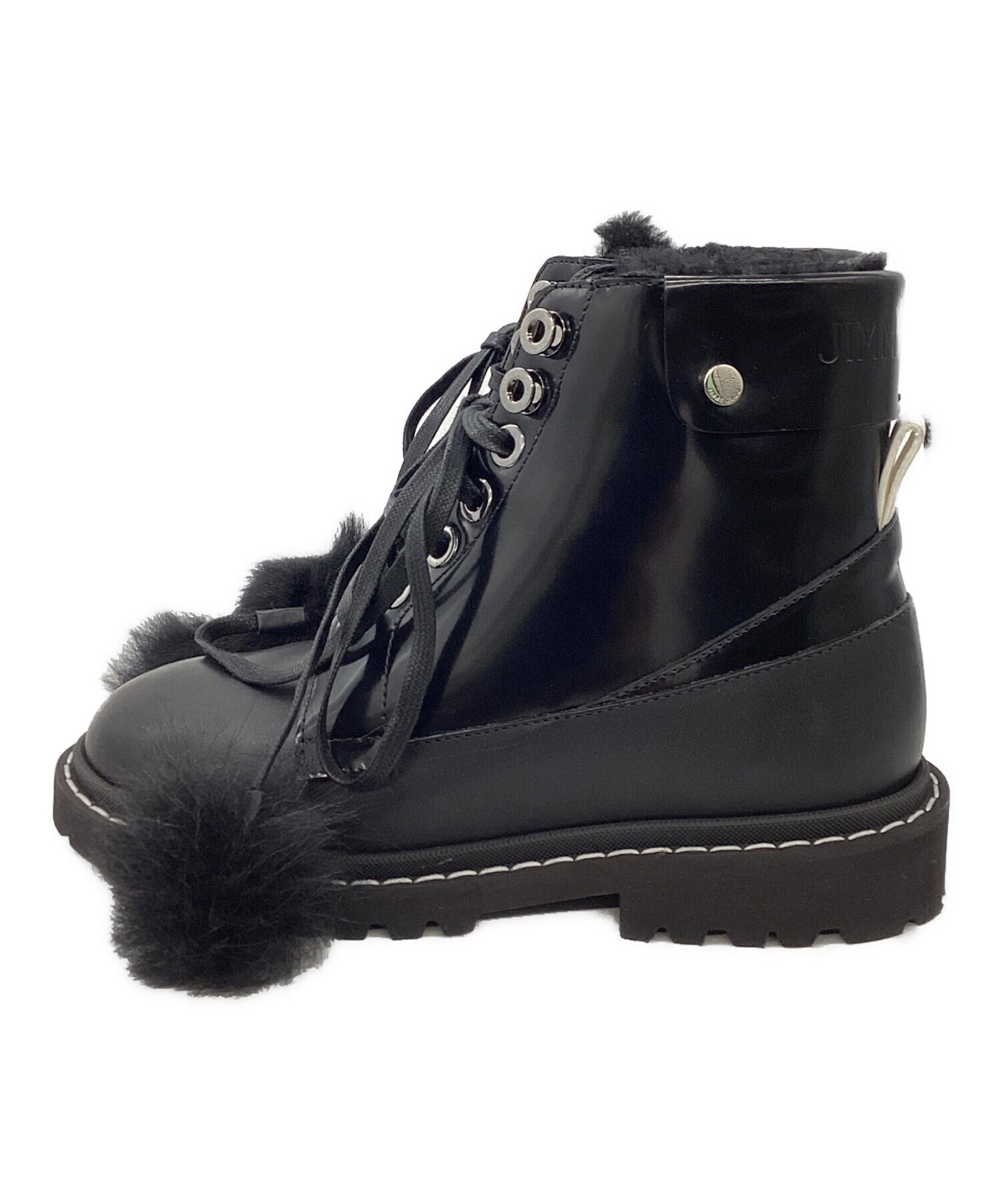 中古・古着通販】JIMMY CHOO (ジミーチュウ) SNOW FLAT ブラック 中古・古着通販】JIMMY CHOO (ジミーチュウ) SNOW FLAT ブラック