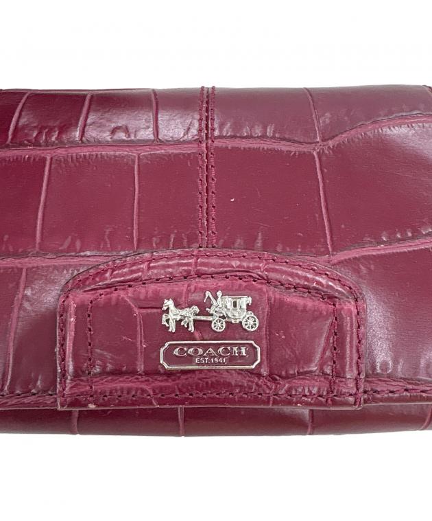 中古・古着通販】COACH (コーチ) 2つ折り財布 ワインレッド｜ブランド