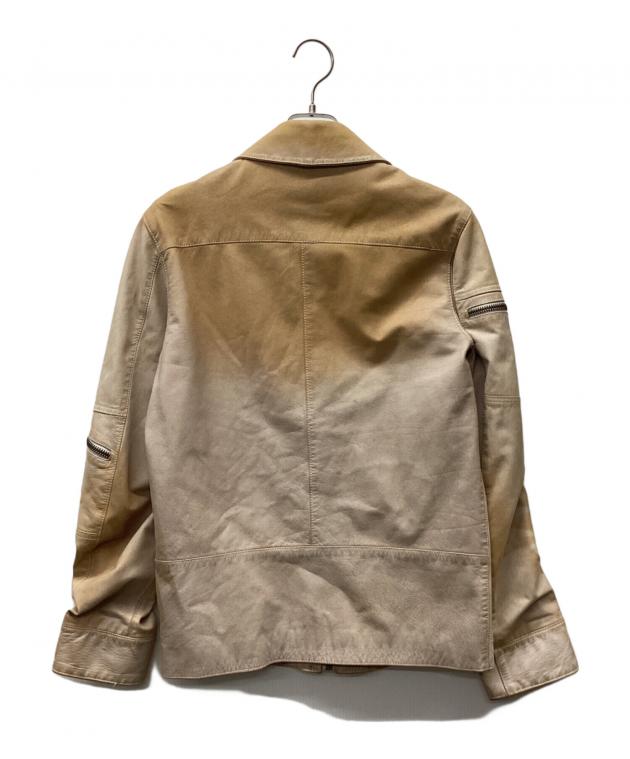 DOLCE & GABBANA ベージュレザージャケット 中古・古着通販】DOLCE & GABBANA (ドルチェ＆ガッバーナ) USED加工