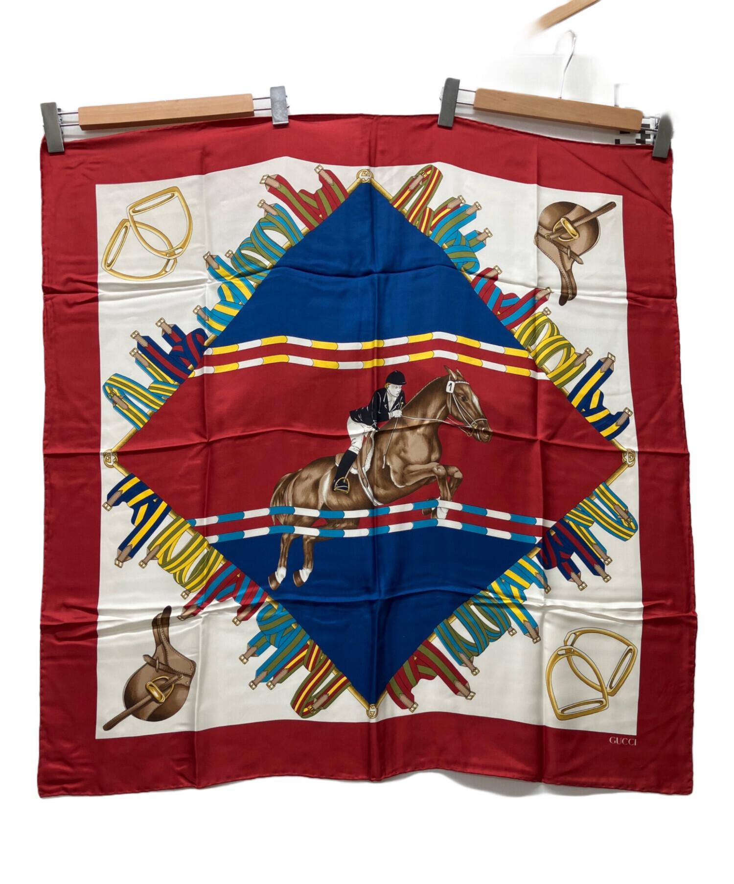 GUCCI マルチカラー シルクスカーフ 中古・古着通販】GUCCI (グッチ) シルクスカーフ マルチカラー