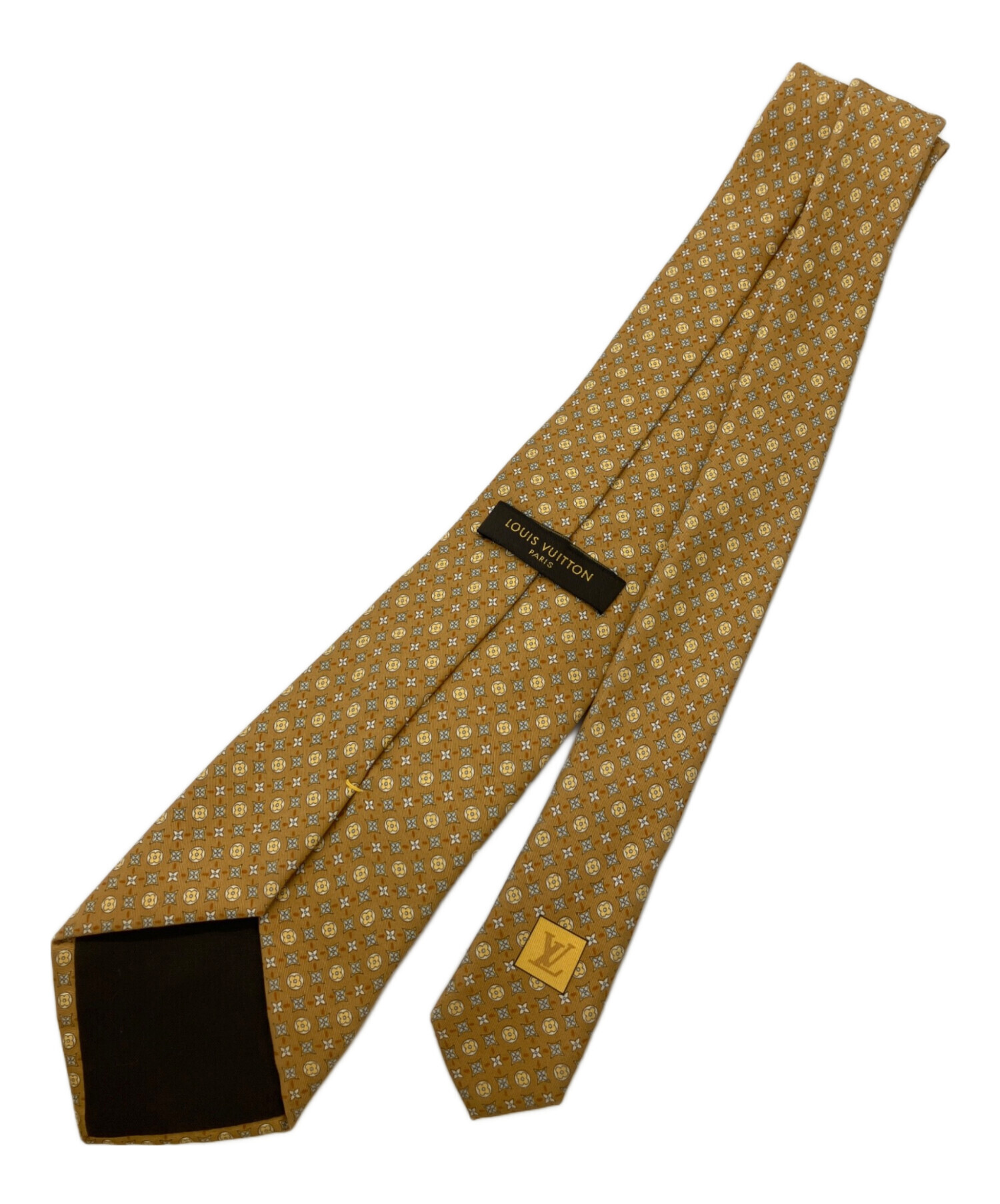 LOUIS VUITTON ゴールド ネクタイ 中古・古着通販】LOUIS VUITTON (ルイ ヴィトン) シルクネクタイ