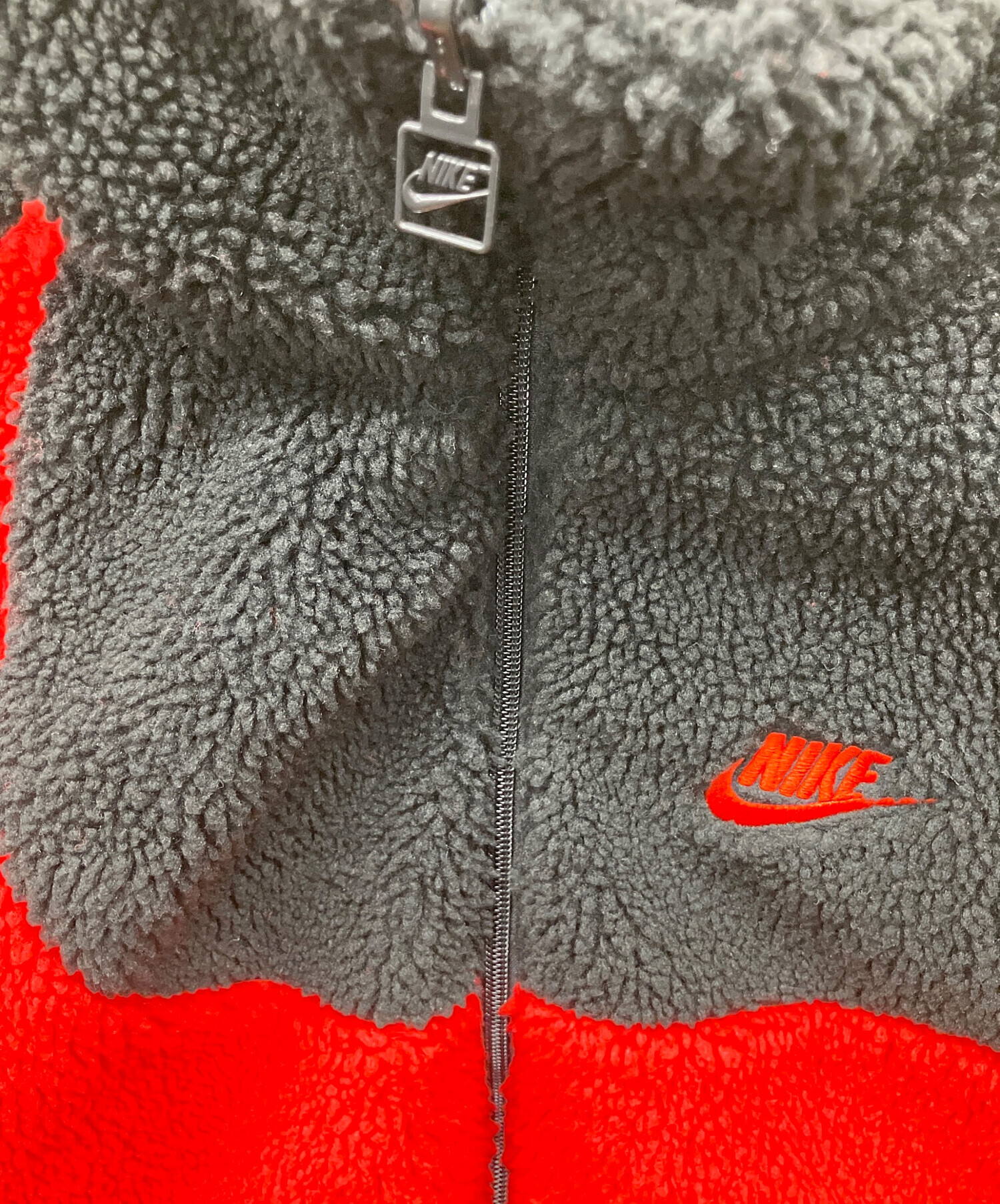 中古・古着通販】NIKE (ナイキ) ボアジャケット レッド×ブラック