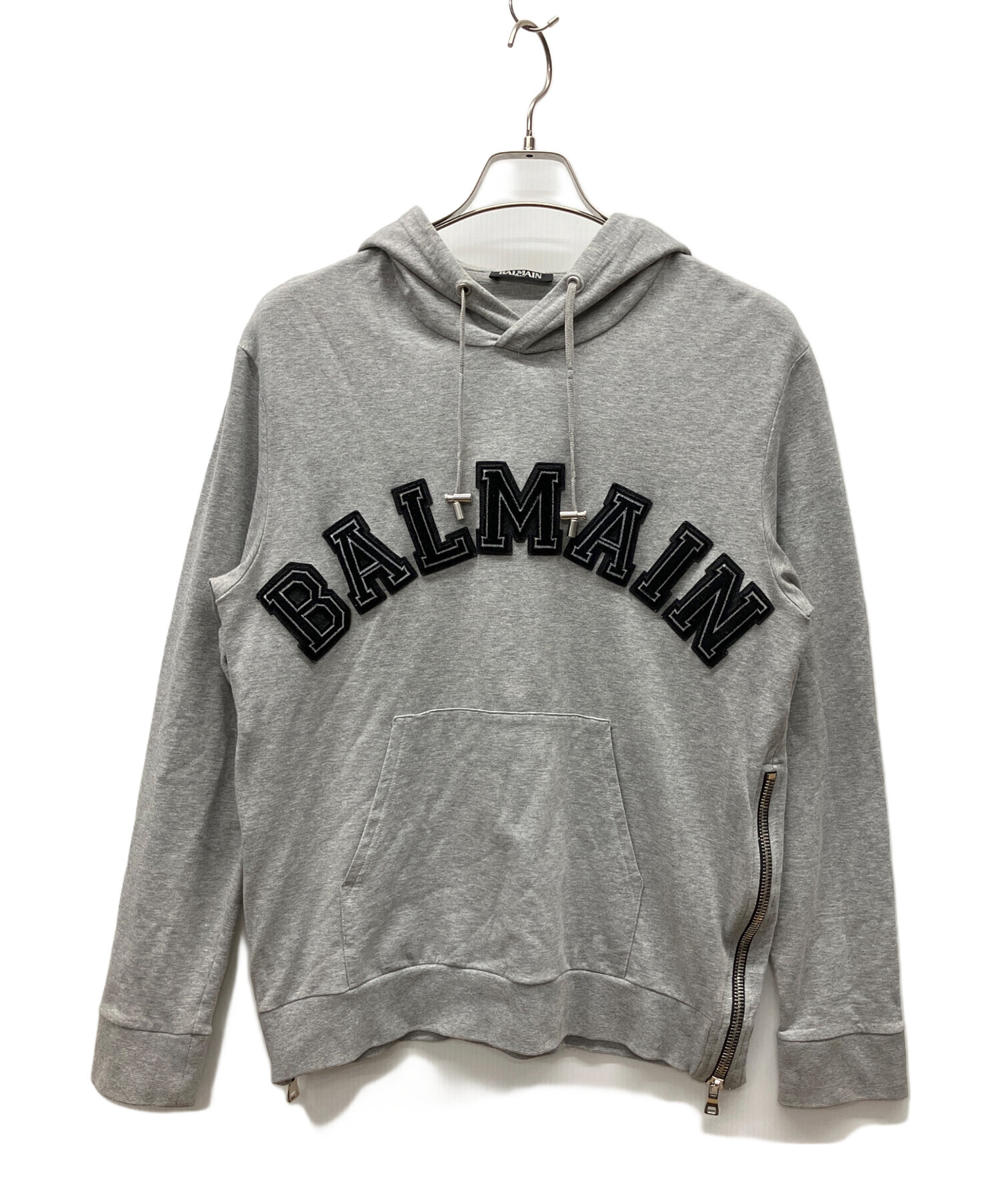 中古・古着通販】BALMAIN (バルマン) プルオーバーパーカー グレー