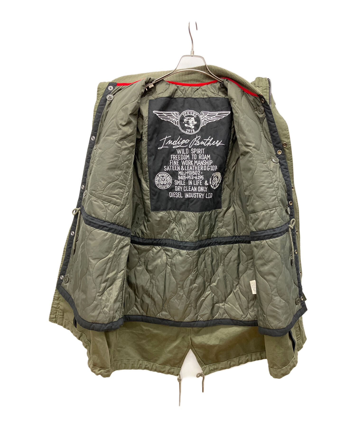 中古・古着通販】DIESEL (ディーゼル) モッズコート カーキ サイズ:XS