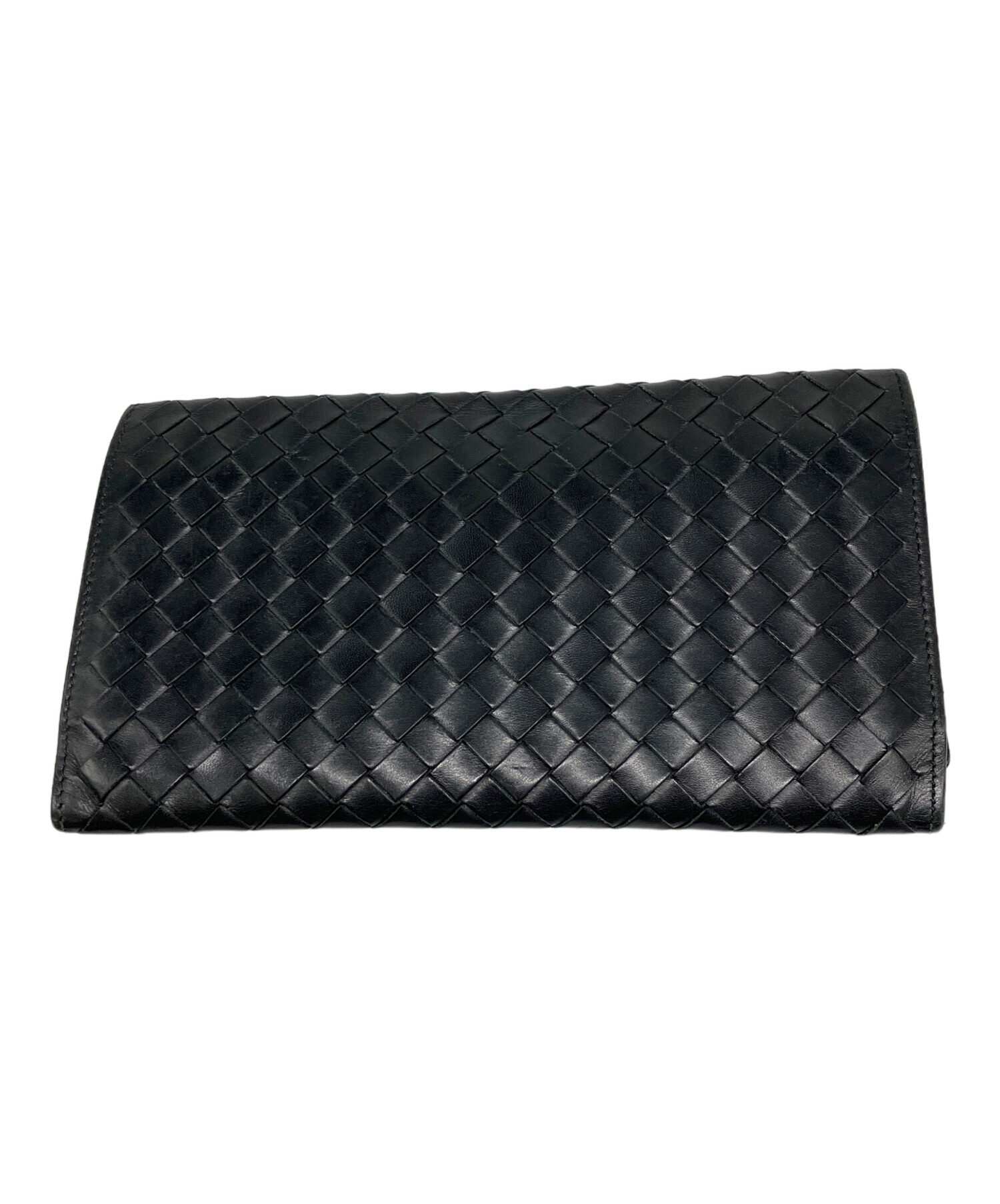 中古・古着通販】BOTTEGA VENETA (ボッテガベネタ) 長財布 ブラック 